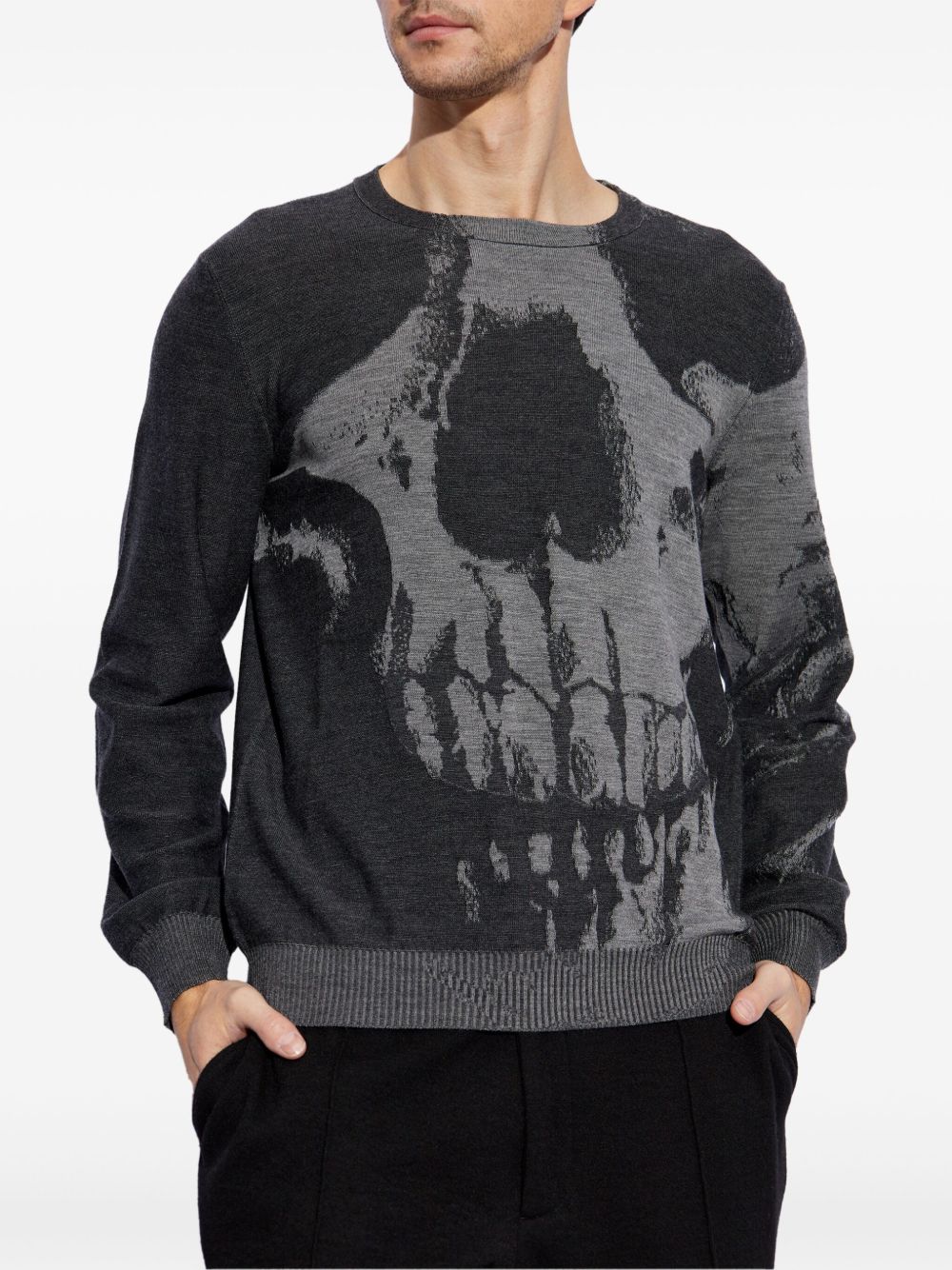 Alexander Mcqueen Men Skull Wool Sweater ALEXANDER MCQUEEN