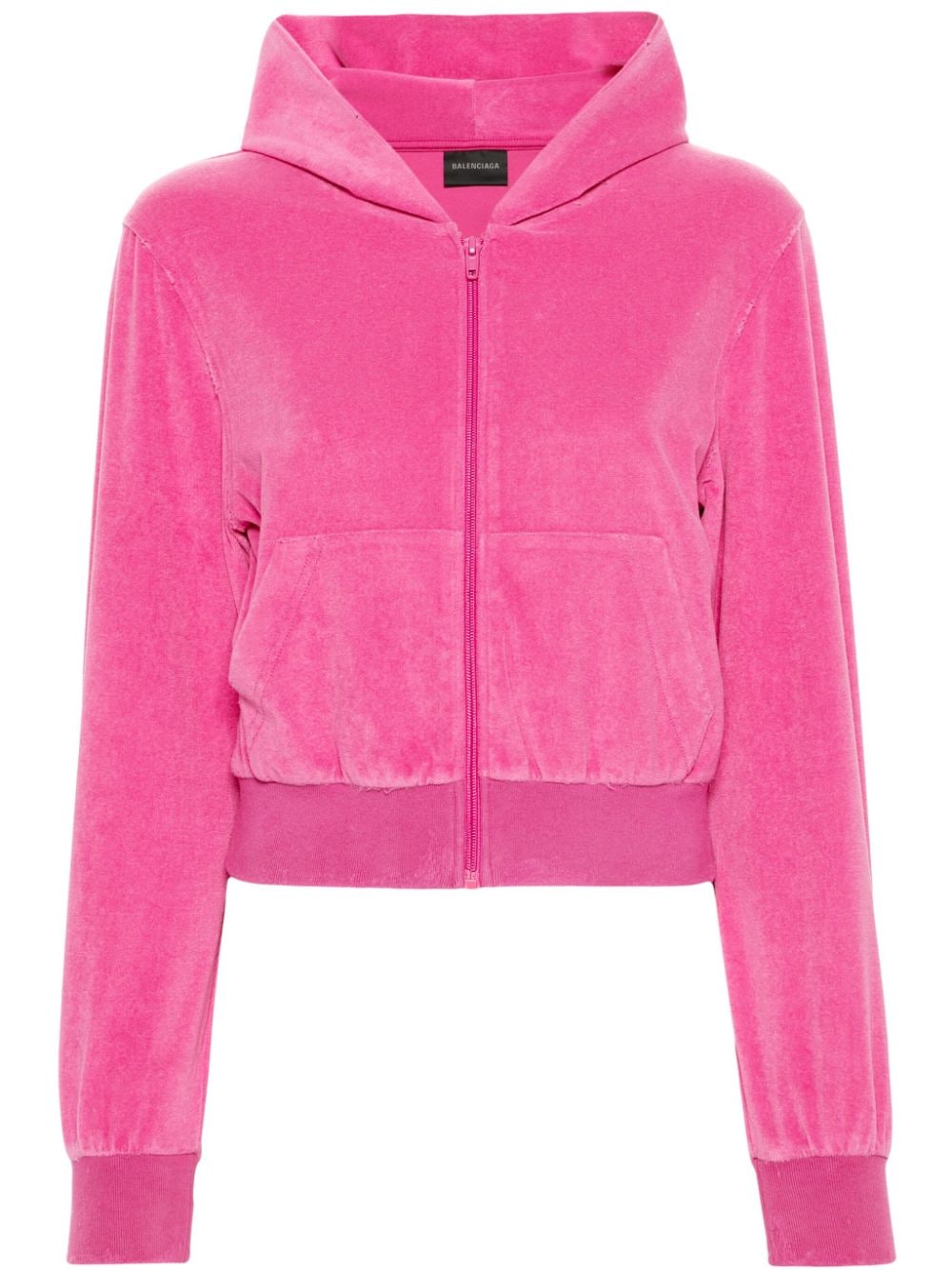 Balenciaga Women Velvet Zipped Hoodie BALENCIAGA