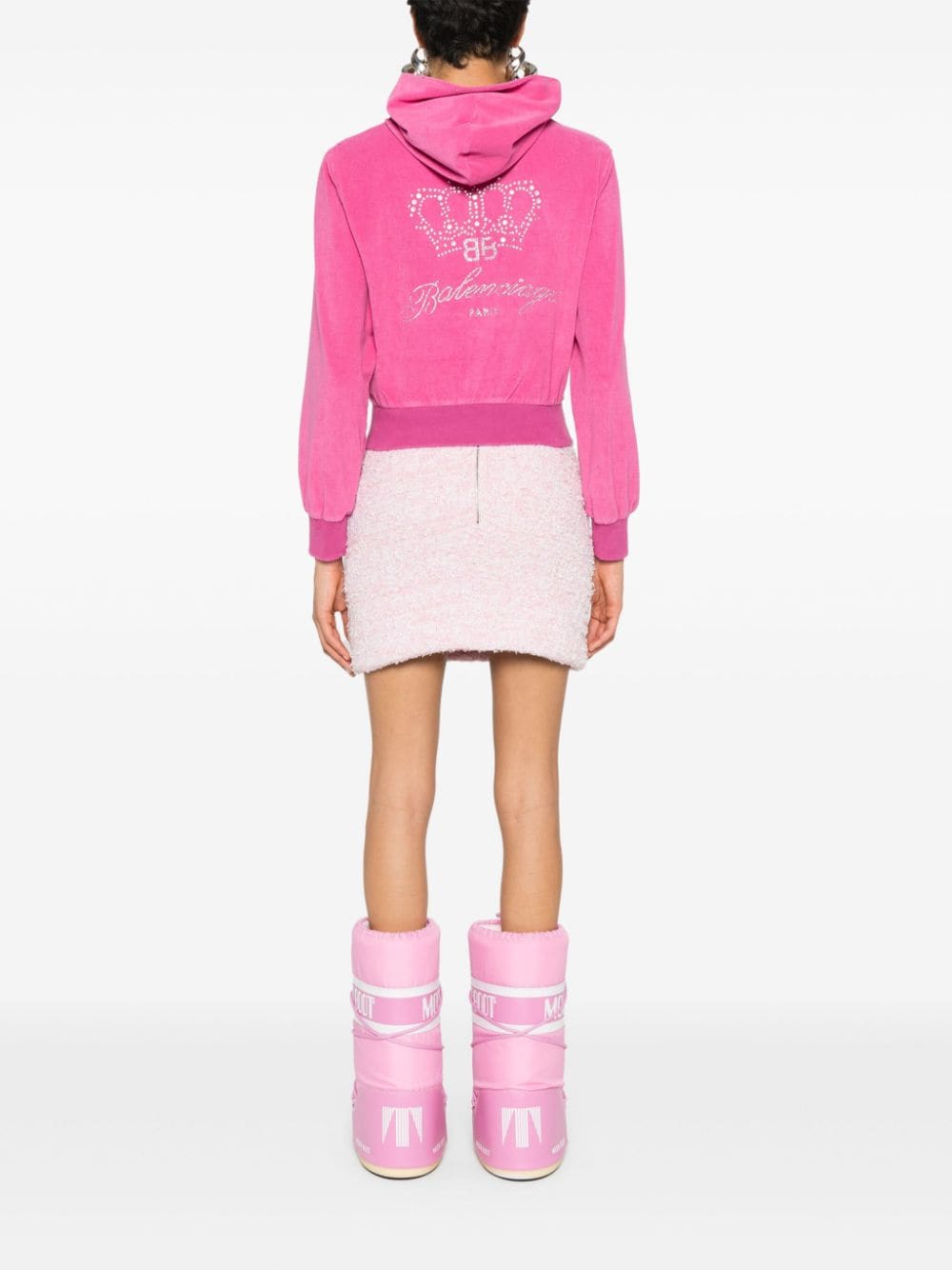 Balenciaga Women Velvet Zipped Hoodie BALENCIAGA