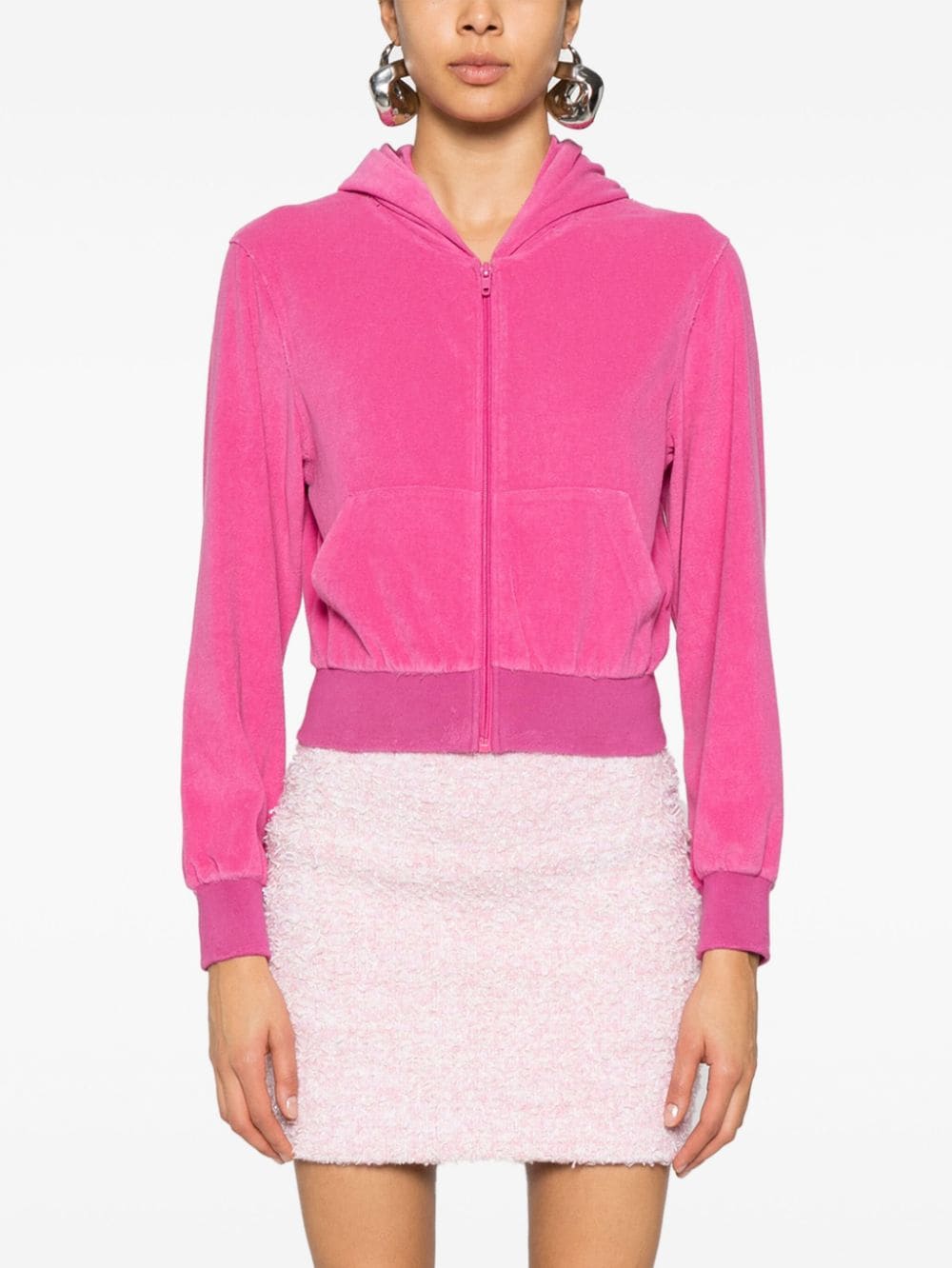 Balenciaga Women Velvet Zipped Hoodie BALENCIAGA