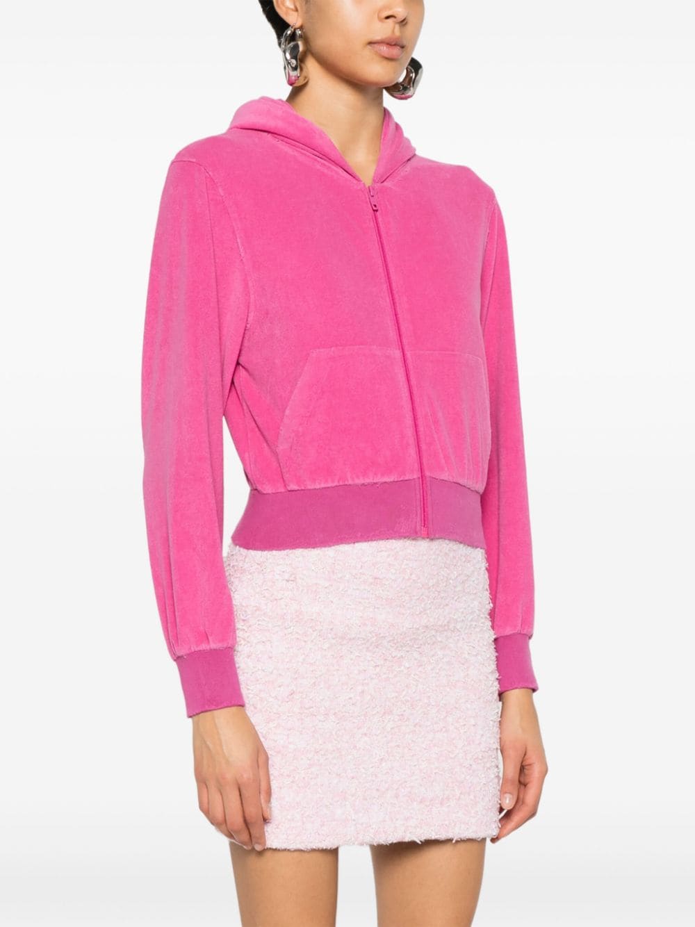 Balenciaga Women Velvet Zipped Hoodie BALENCIAGA