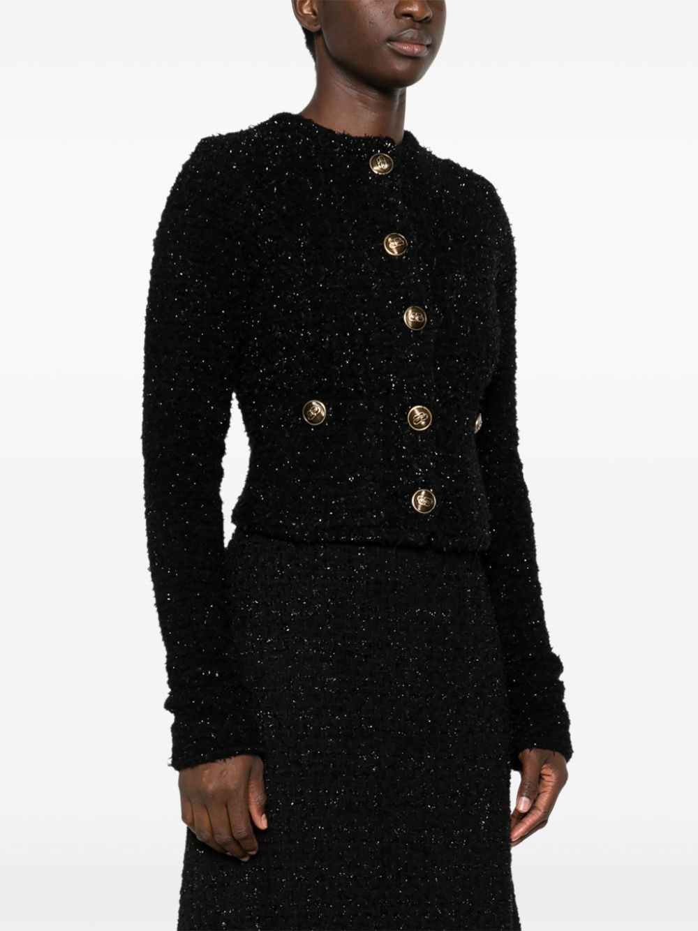 Balenciaga Women Bouclé Cropped Jacket BALENCIAGA