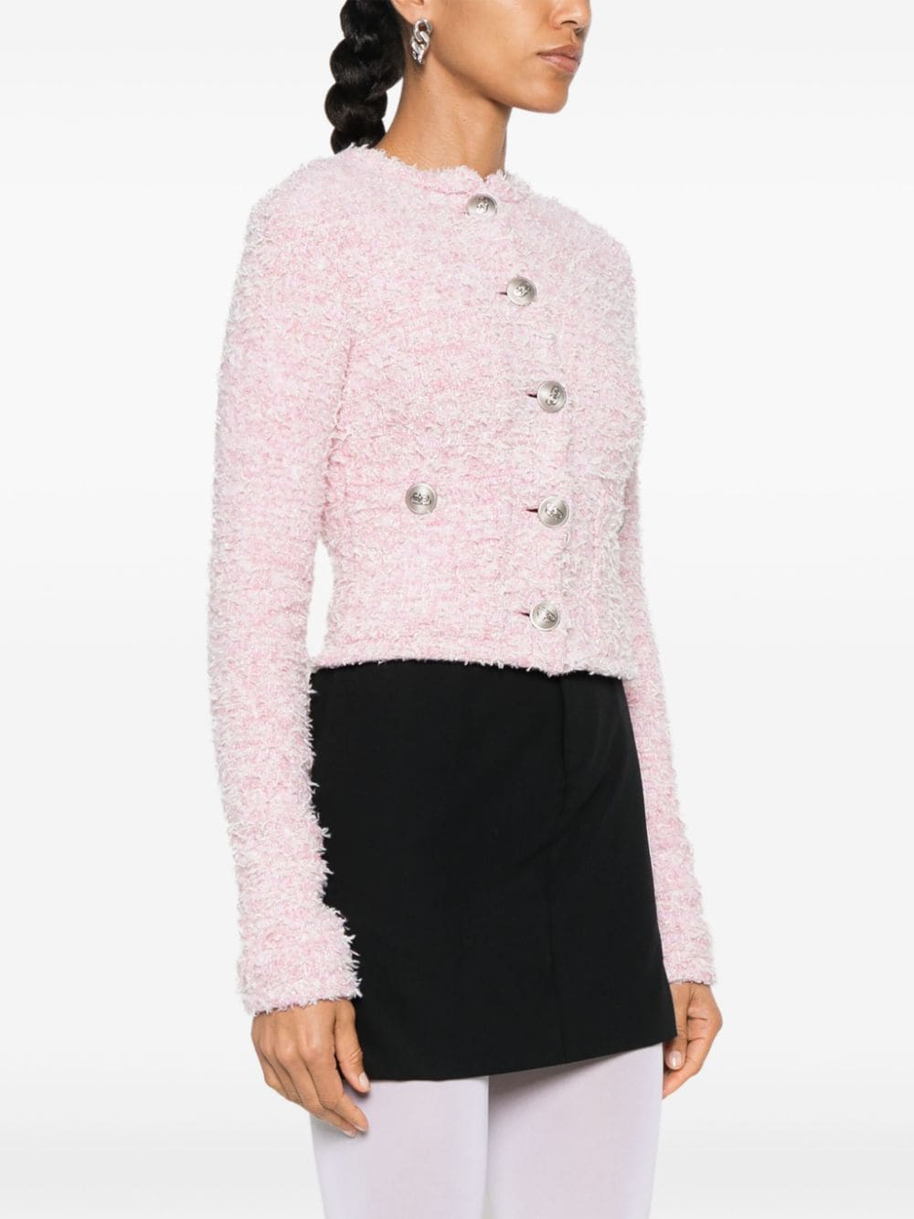 Balenciaga Women Bouclé Cropped Jacket BALENCIAGA