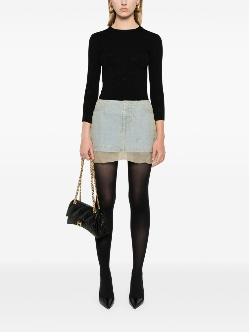 Balenciaga Women Open-Knit Wool Top BALENCIAGA