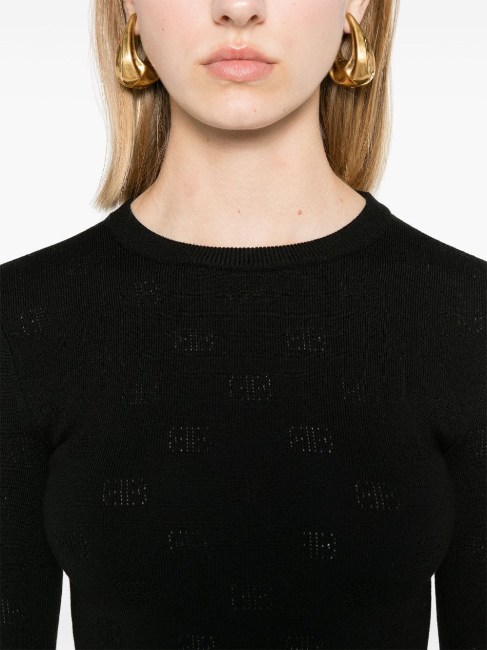 Balenciaga Women Open-Knit Wool Top BALENCIAGA