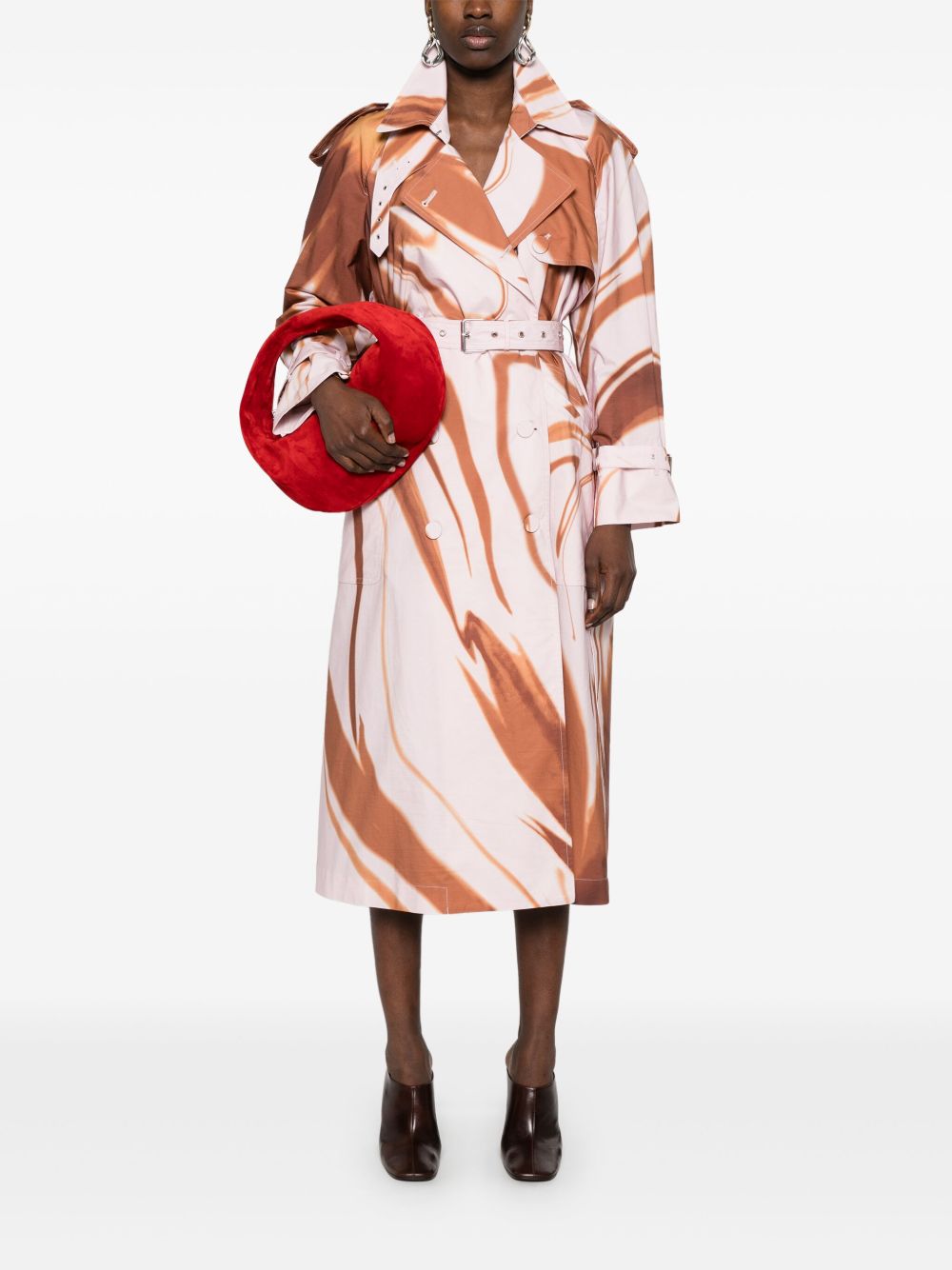 Dries Van Noten Women Risto Printed Cotton Trench Coat DRIES VAN NOTEN