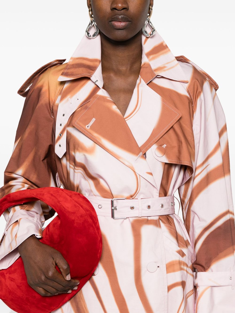 Dries Van Noten Women Risto Printed Cotton Trench Coat DRIES VAN NOTEN