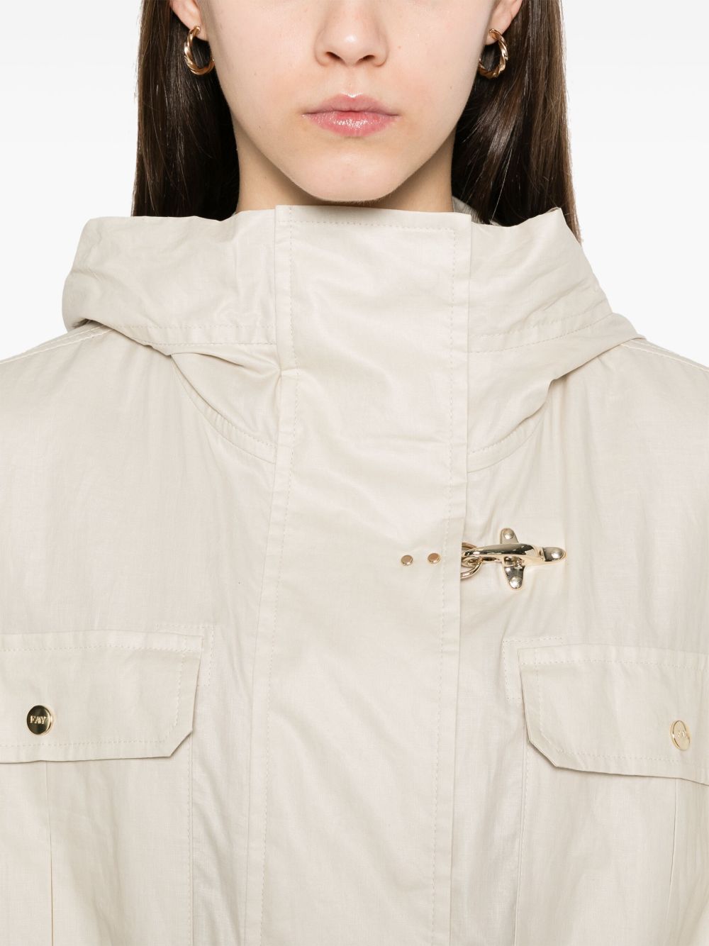 Fay Women Linen And Cotton Blend Parka Coat