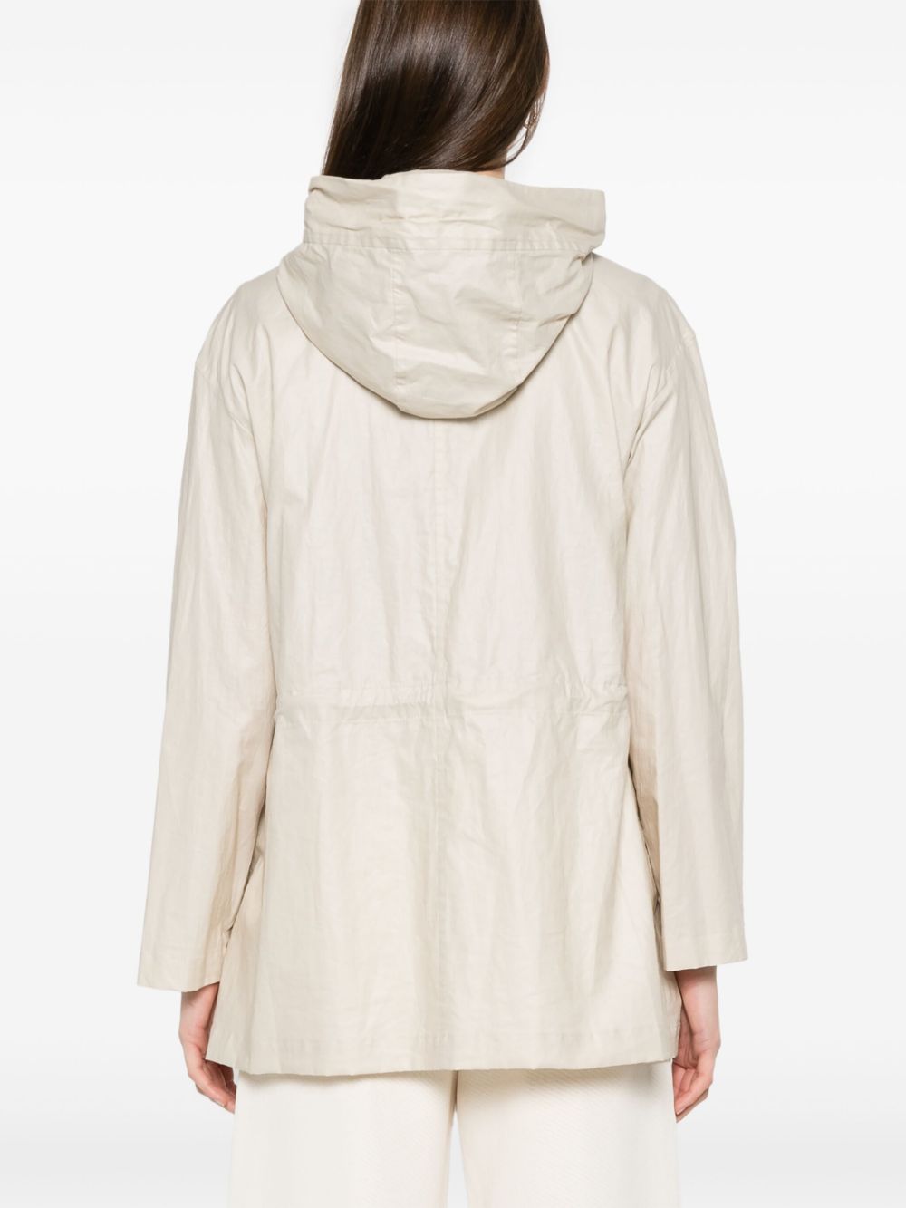 Fay Women Linen And Cotton Blend Parka Coat