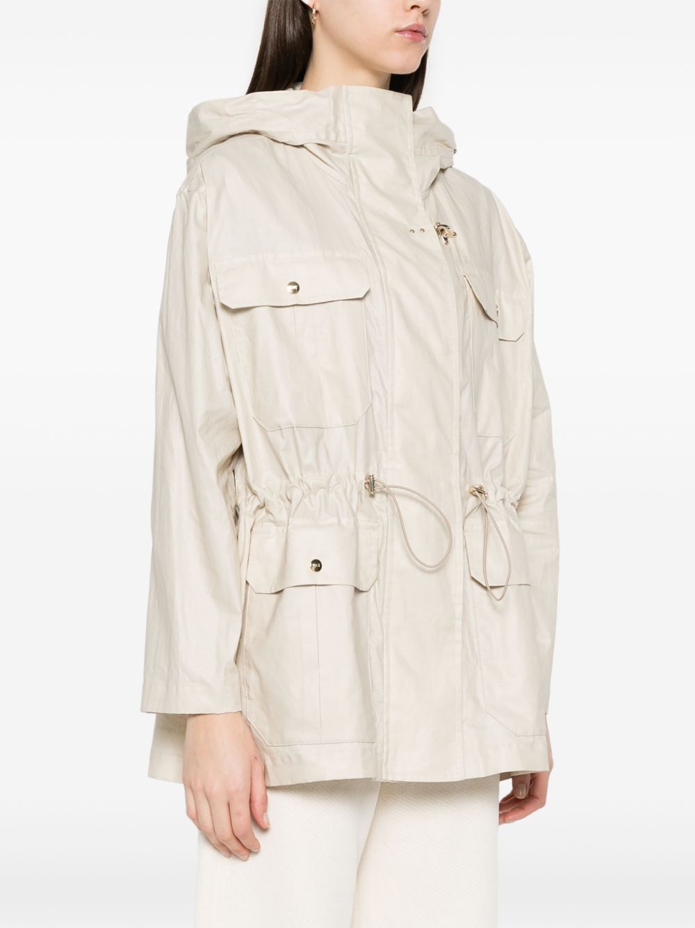 Fay Women Linen And Cotton Blend Parka Coat