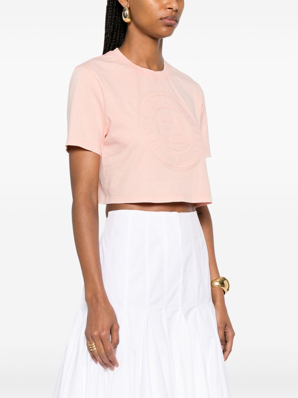 Fendi Women Logo Cotton T-Shirt FENDI