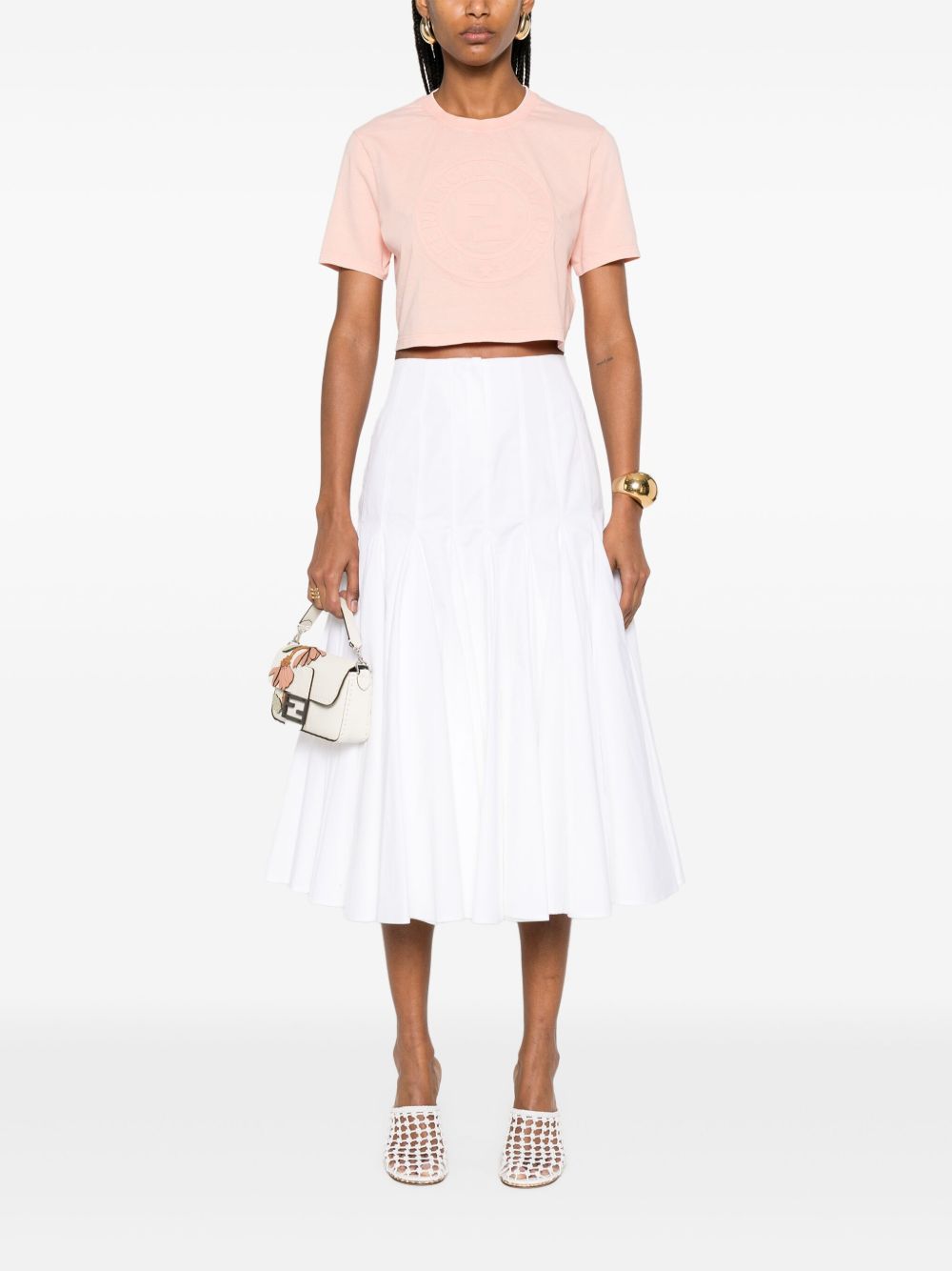 Fendi Women Logo Cotton T-Shirt FENDI