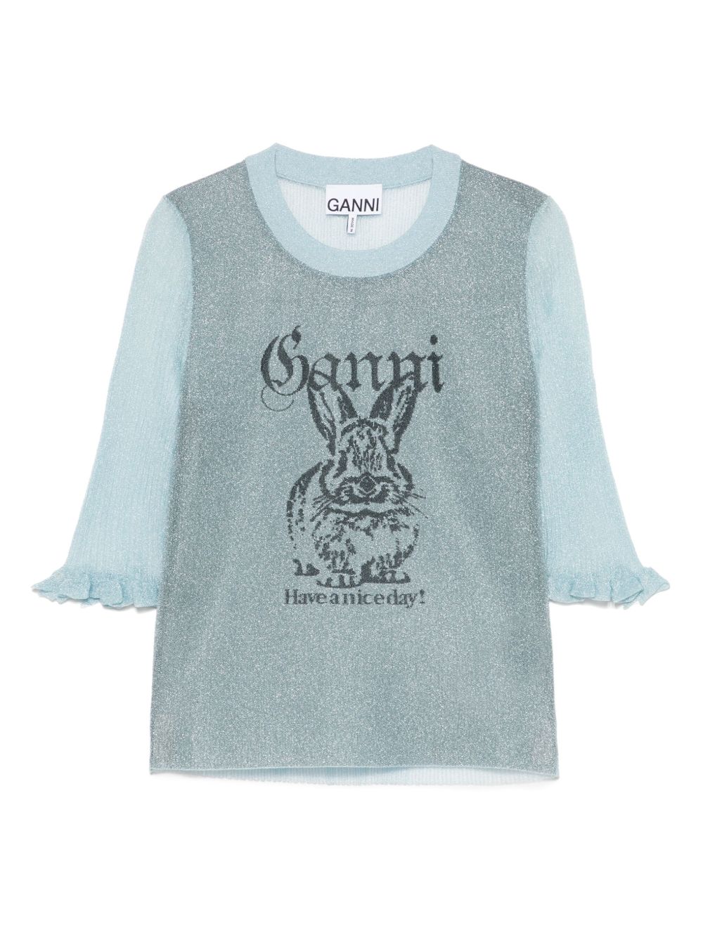 Ganni Women Bunny Crewneck Top GANNI