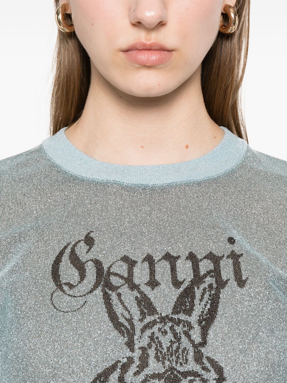 Ganni Women Bunny Crewneck Top GANNI
