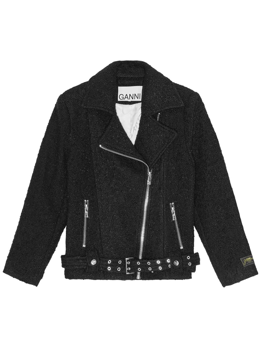 Ganni Women Boucle Wool Biker Jacket GANNI