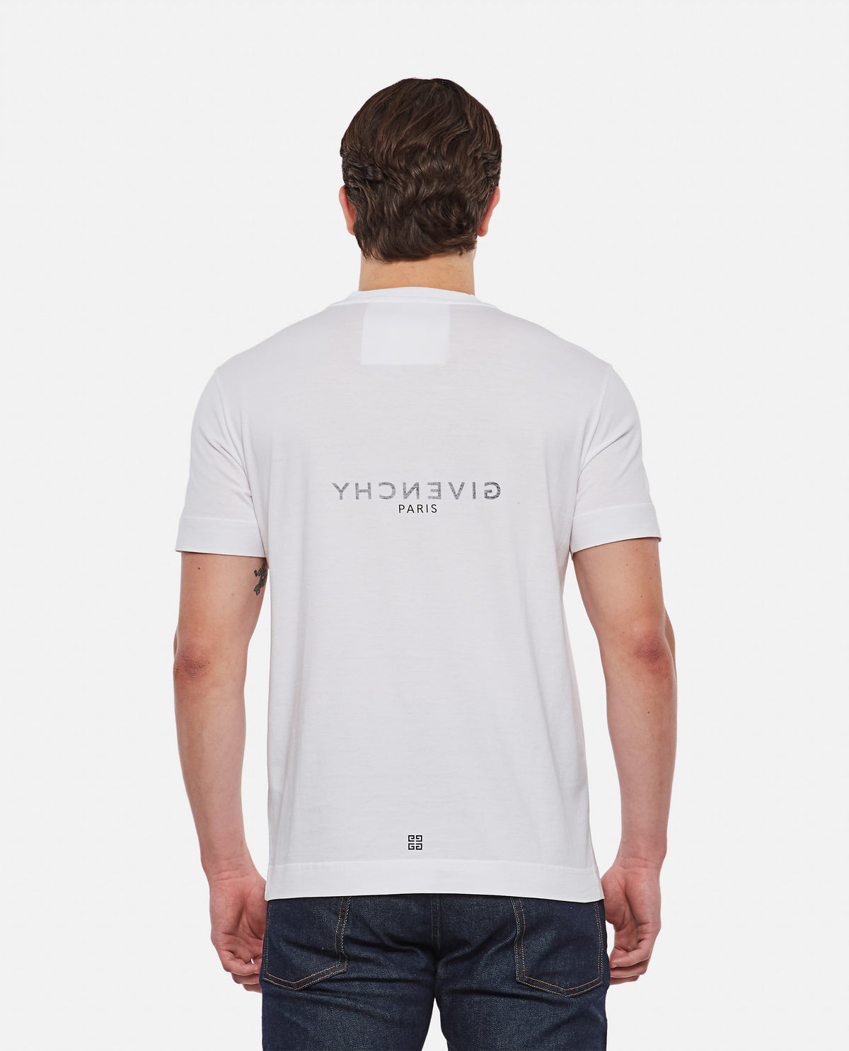 Givenchy Men Slim Fit White Logo T-Shirt GIVENCHY