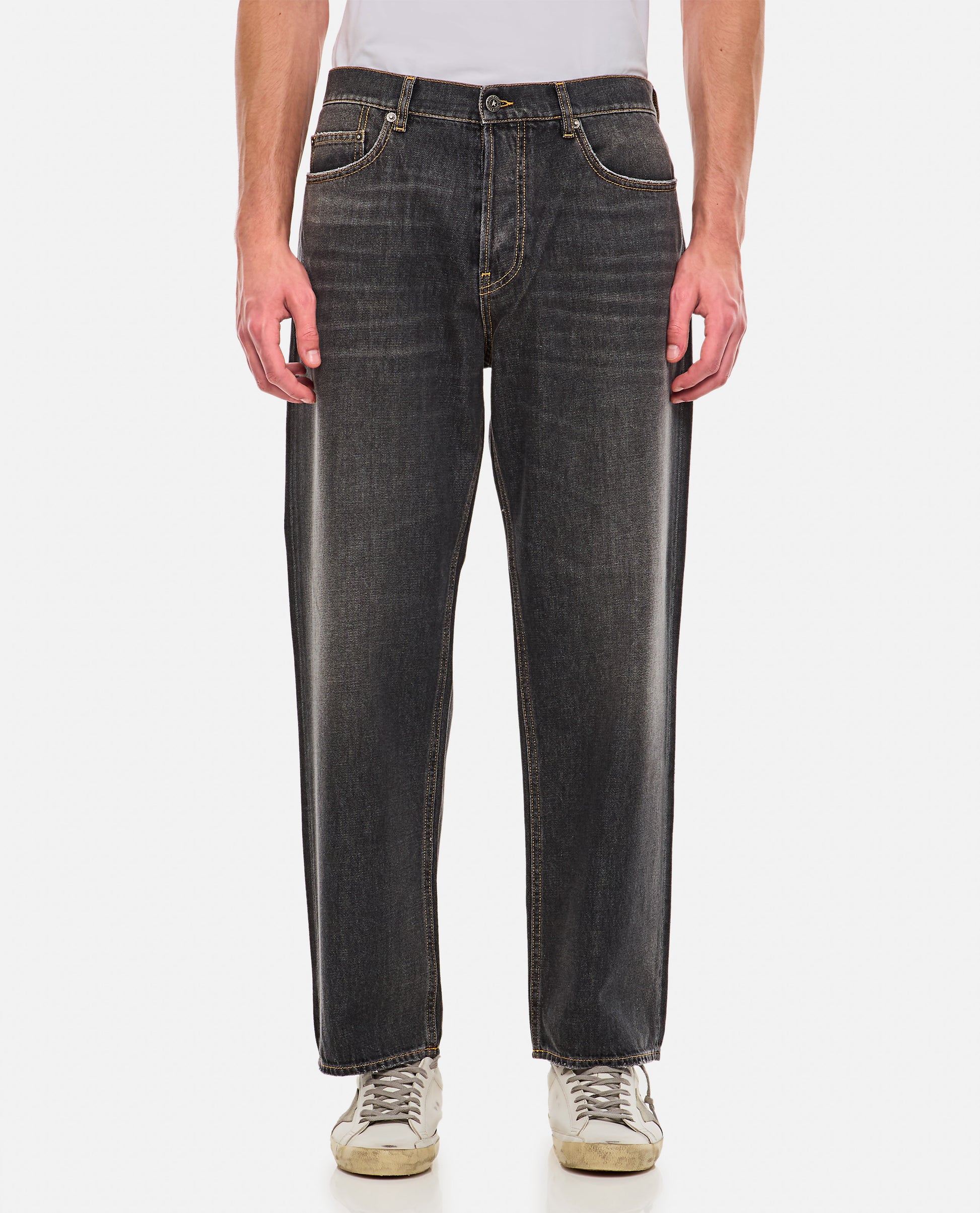 Golden Goose Men Golden M's Pant Cory Loose Skate Medium Washed Denim GOLDEN GOOSE