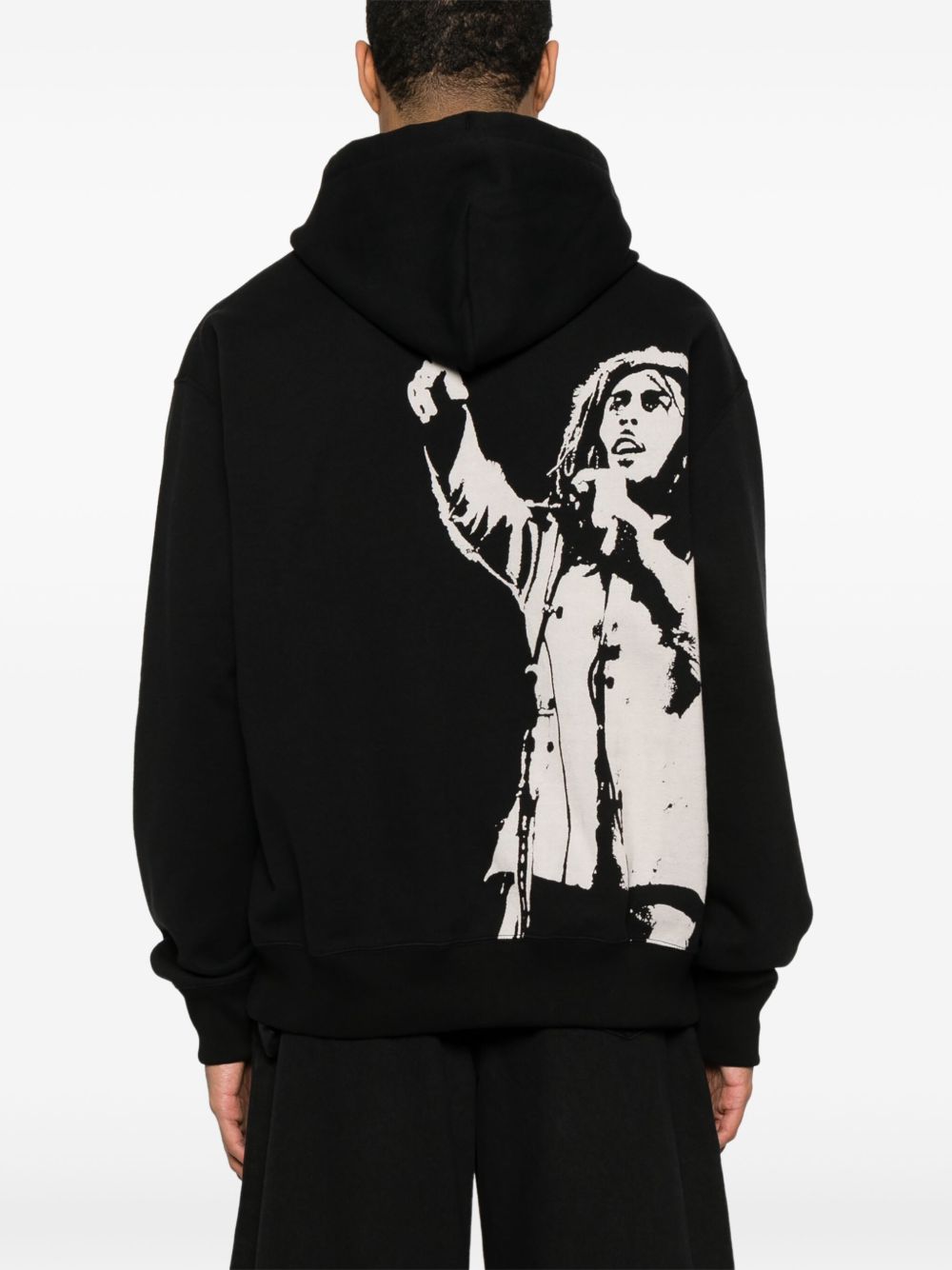 Junya Watanabe Men Printed Cotton Hoodie
