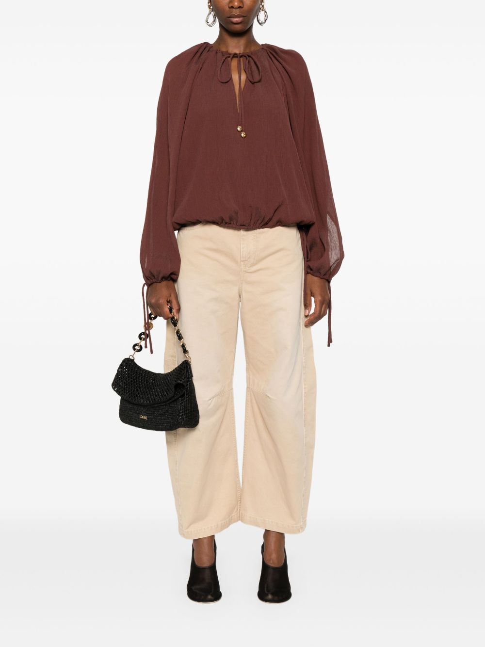 Loewe Paula's Ibiza Women Cotton And Silk Blend Blouse LOEWE