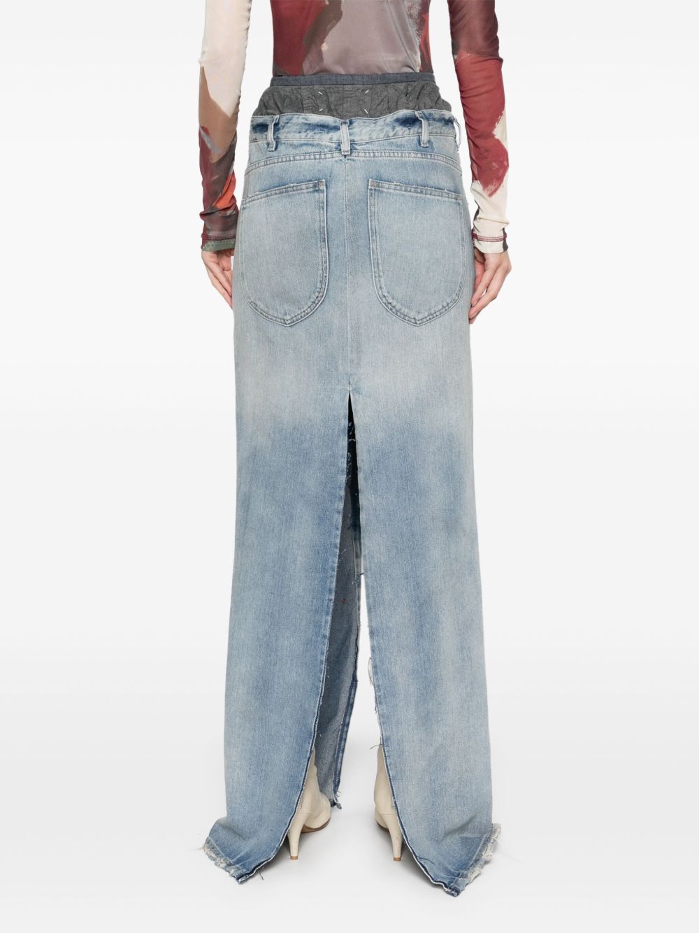 Maison Margiela Women Denim Cotton Maxi Skirt