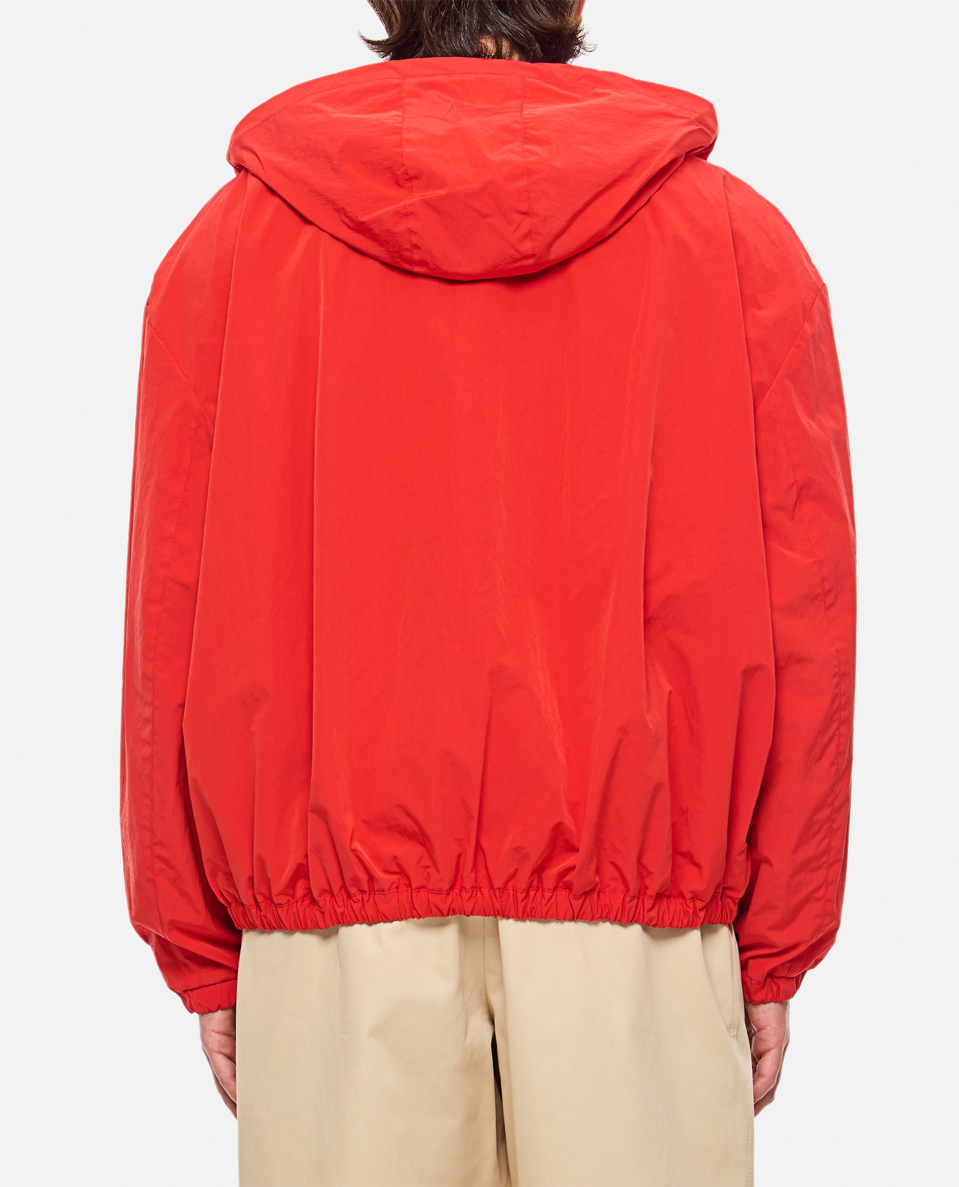 Marni Men Red Crinkled Nylon Jacket With Hood MARNI