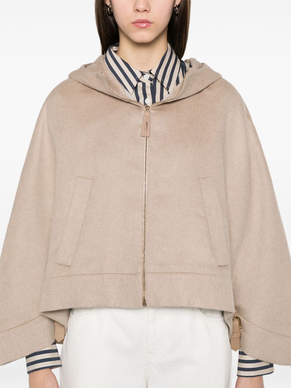 Max Mara Women Wool Hooded Cape MAX MARA