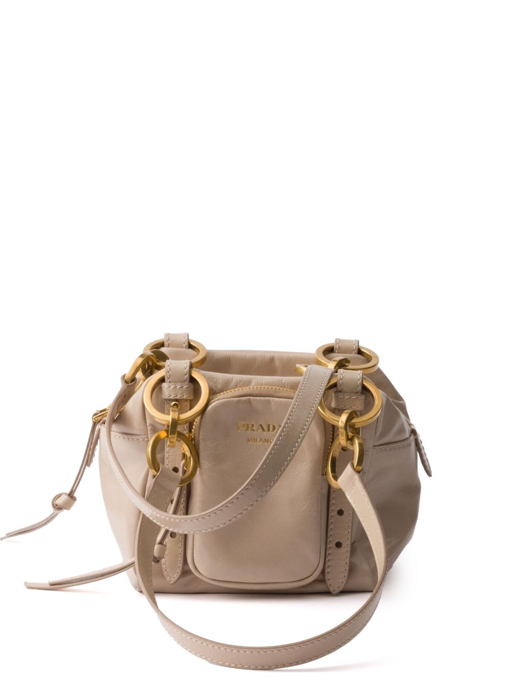 Prada Women Prada Dangle Mini Leather Bucket Bag PRADA