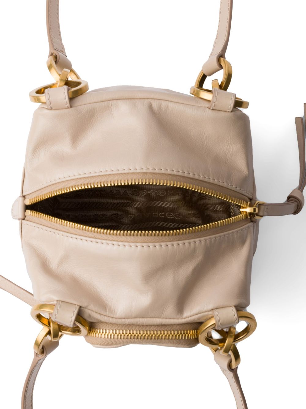 Prada Women Prada Dangle Mini Leather Bucket Bag PRADA