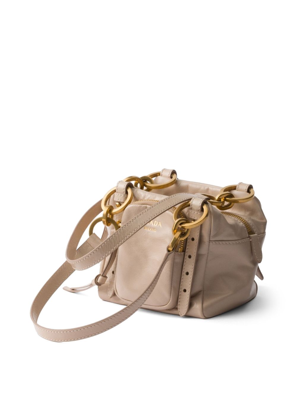 Prada Women Prada Dangle Mini Leather Bucket Bag PRADA