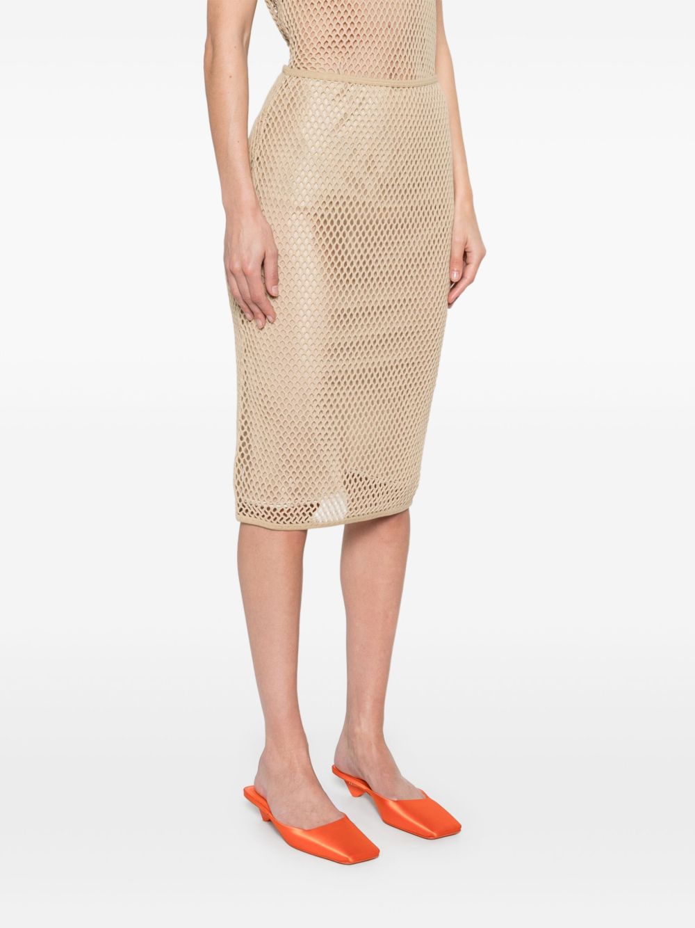 Prada Women Open-Knit Midi Skirt PRADA