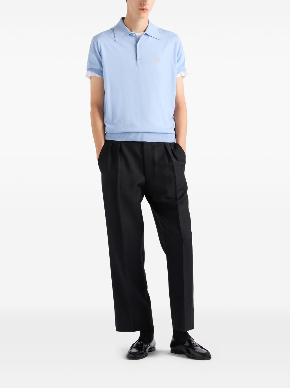 Prada Men Logo Wool Polo Shirt PRADA
