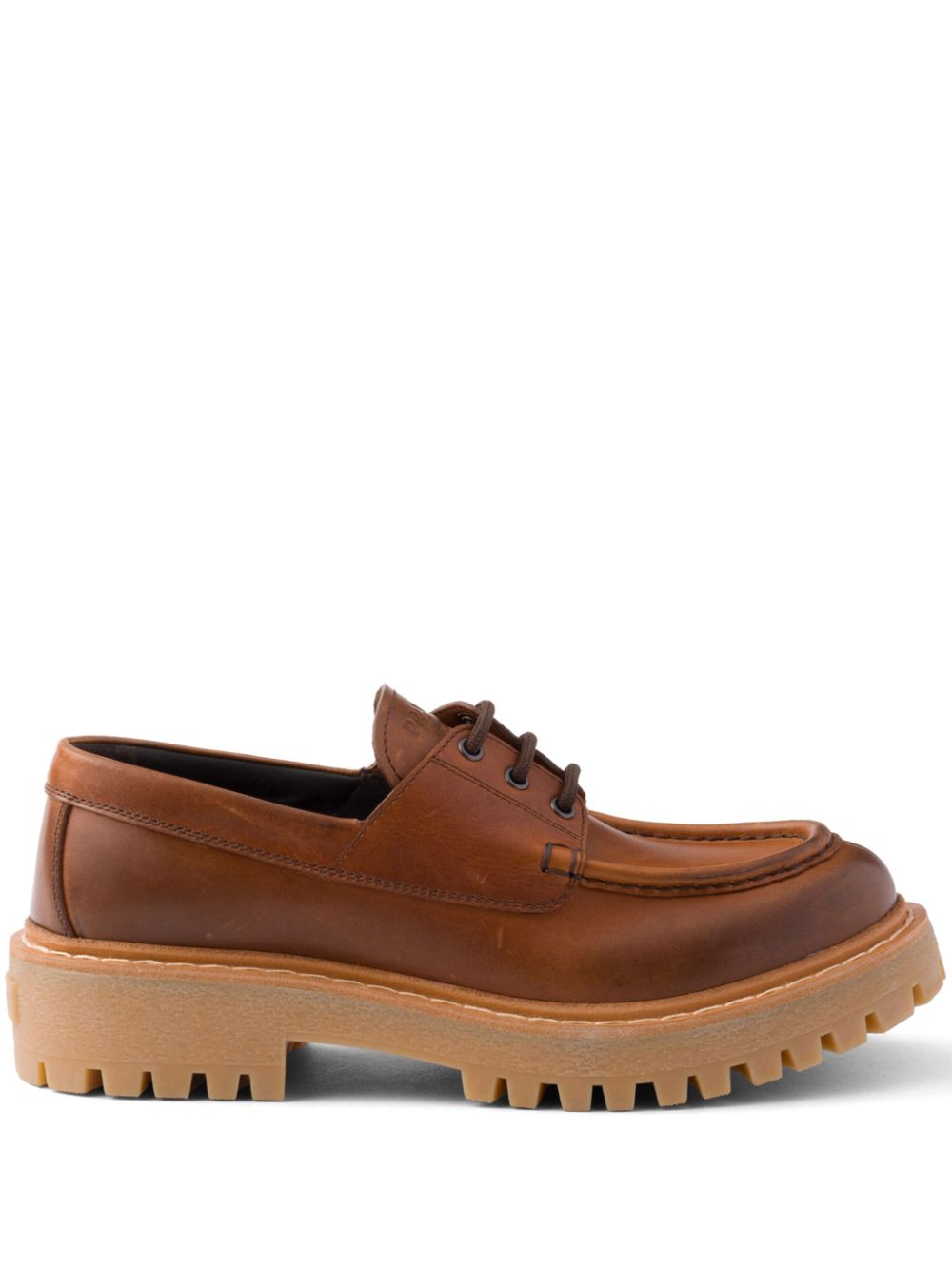 Prada Women Leather Lace-Up Loafers PRADA