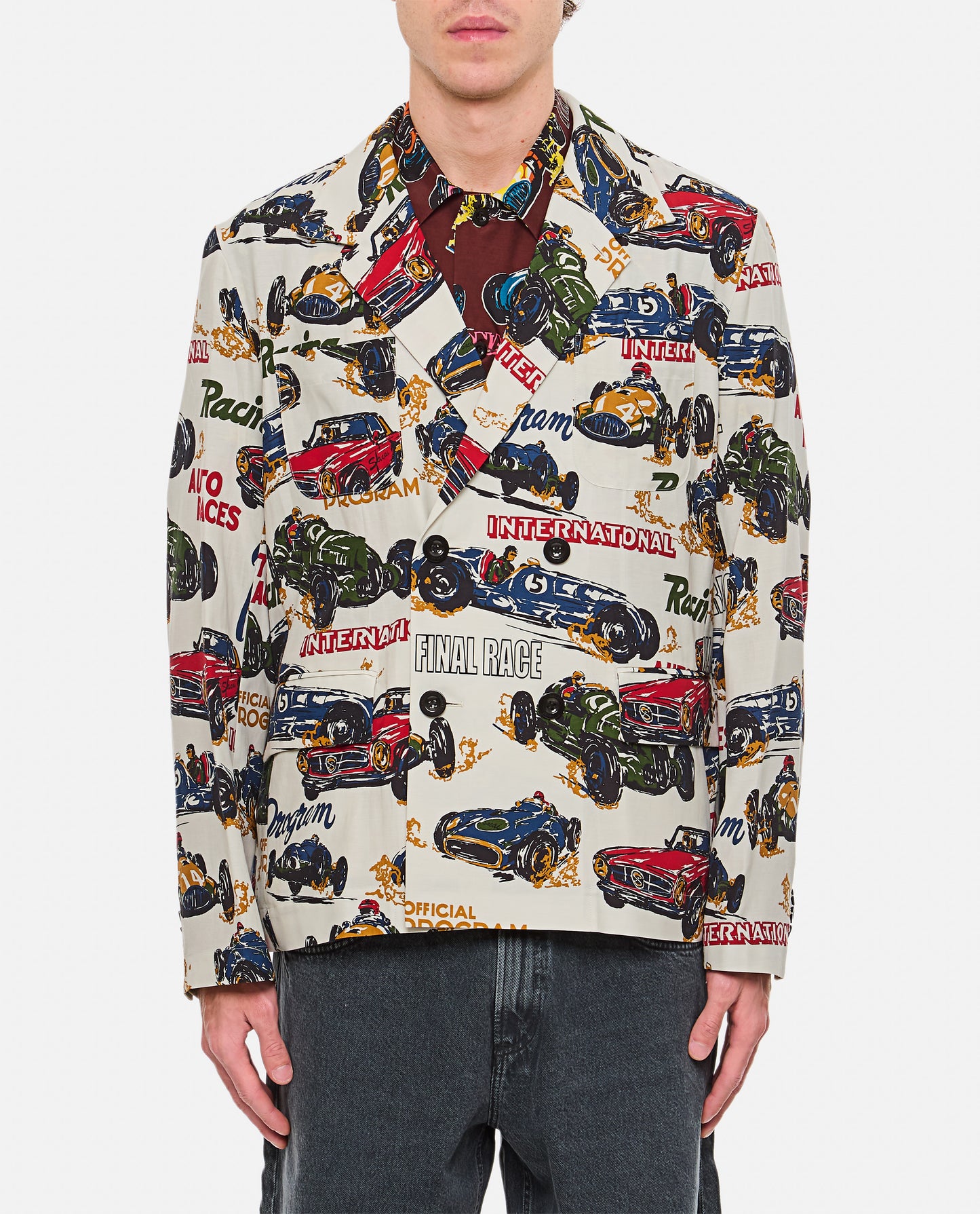 Sacai Men Car Race Print Jacket SACAI