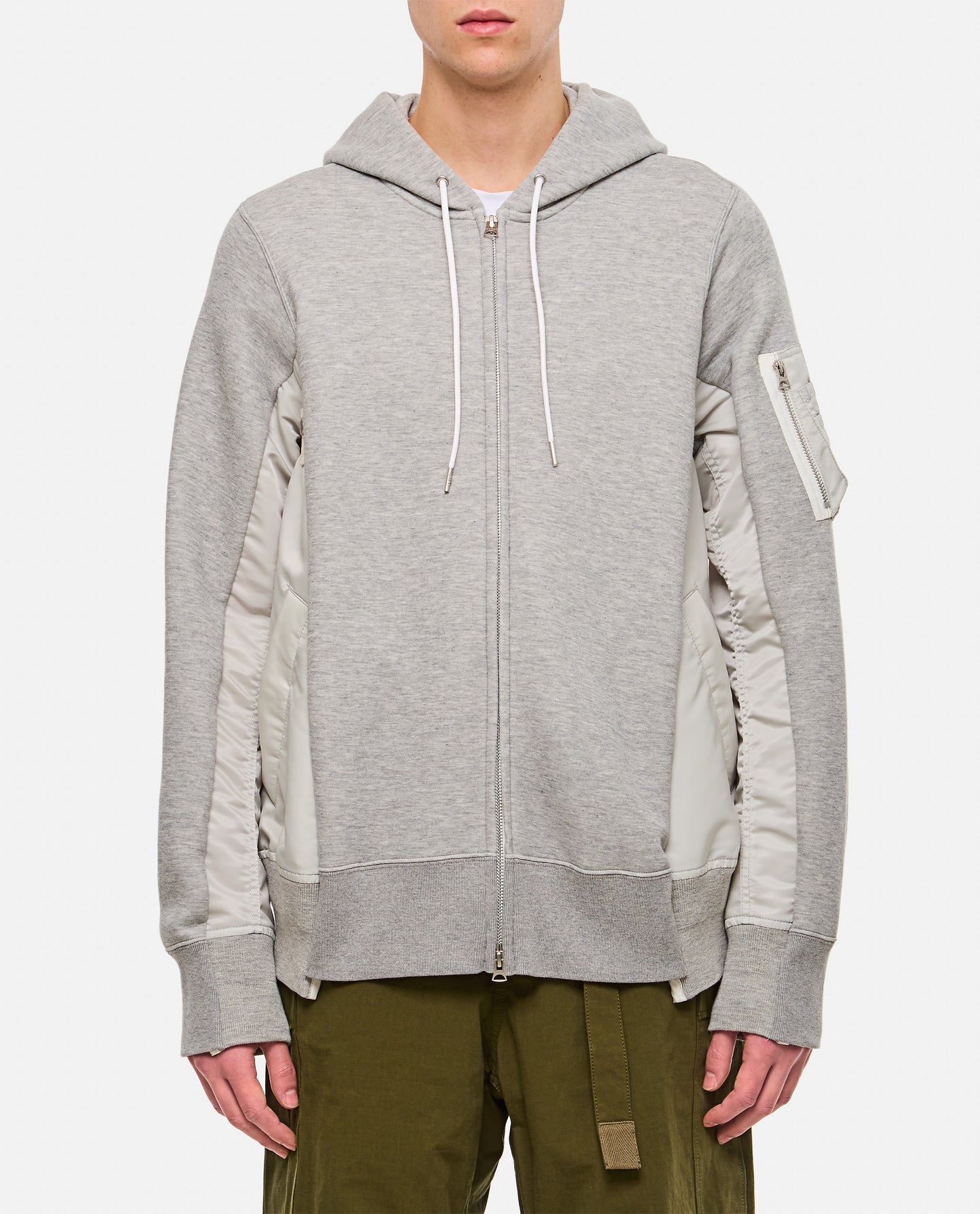 Sacai Men Sweatshirt With Nylon Twill Hoodie SACAI