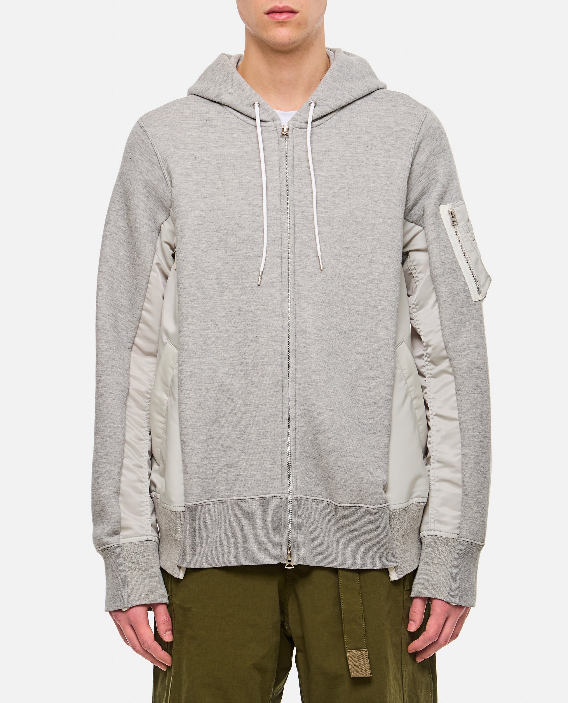 Sacai Men Sweatshirt With Nylon Twill Hoodie SACAI