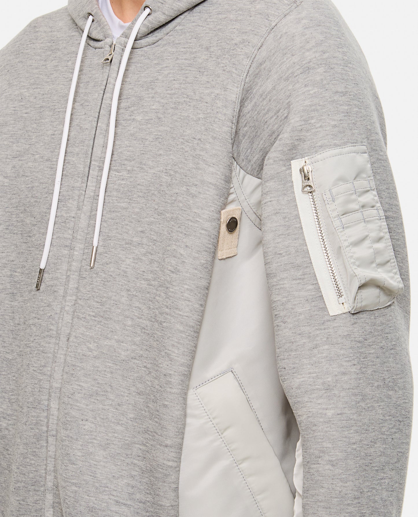 Sacai Men Sweatshirt With Nylon Twill Hoodie SACAI