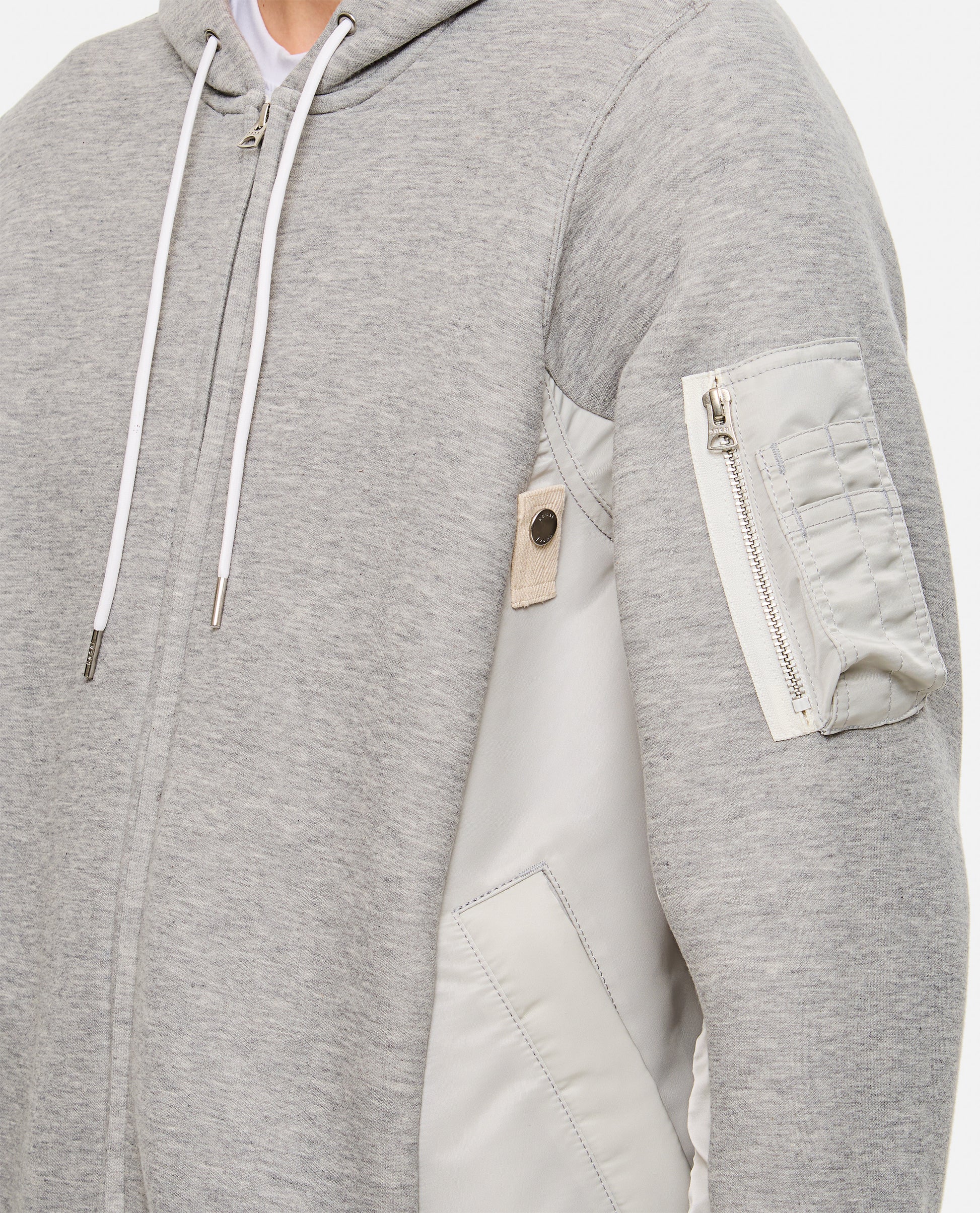 Sacai Men Sweatshirt With Nylon Twill Hoodie SACAI
