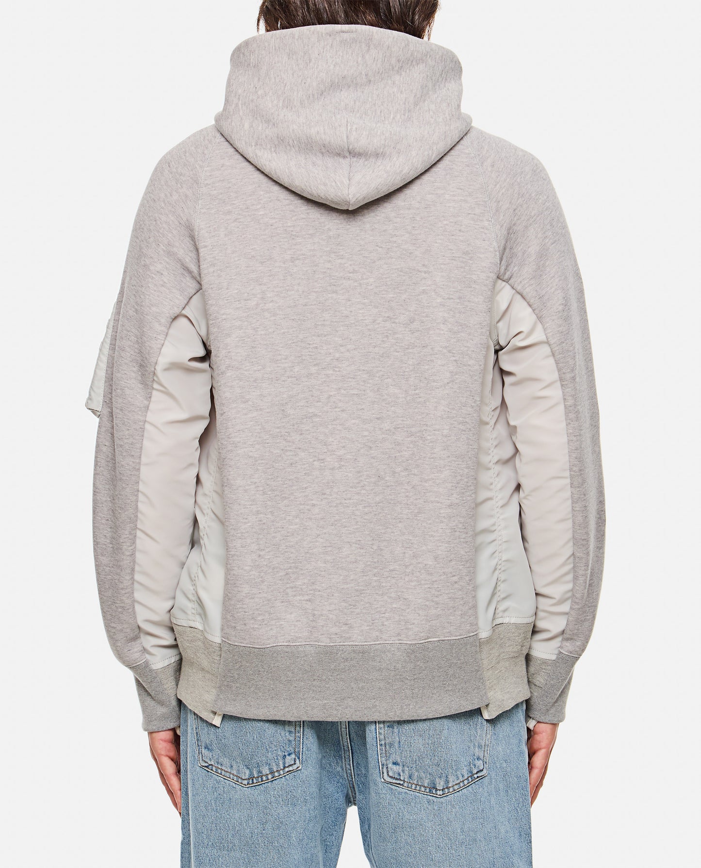 Sacai Men Terry Sweatshirt With Twill And Nylon Hood SACAI