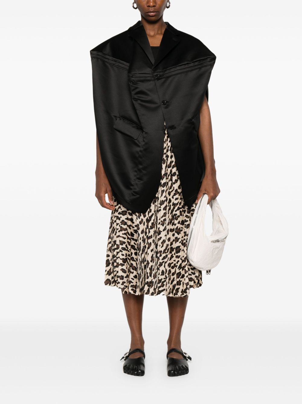 Sacai Women Leopard Print Midi Skirt