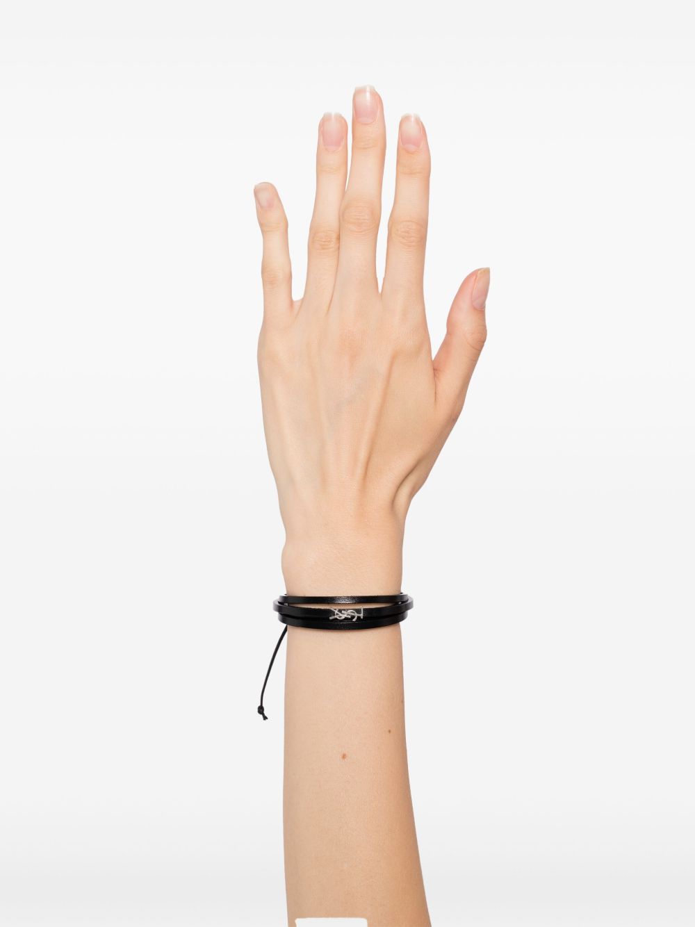 Saint Laurent Men Cassandre Leather Bracelet SAINT LAURENT