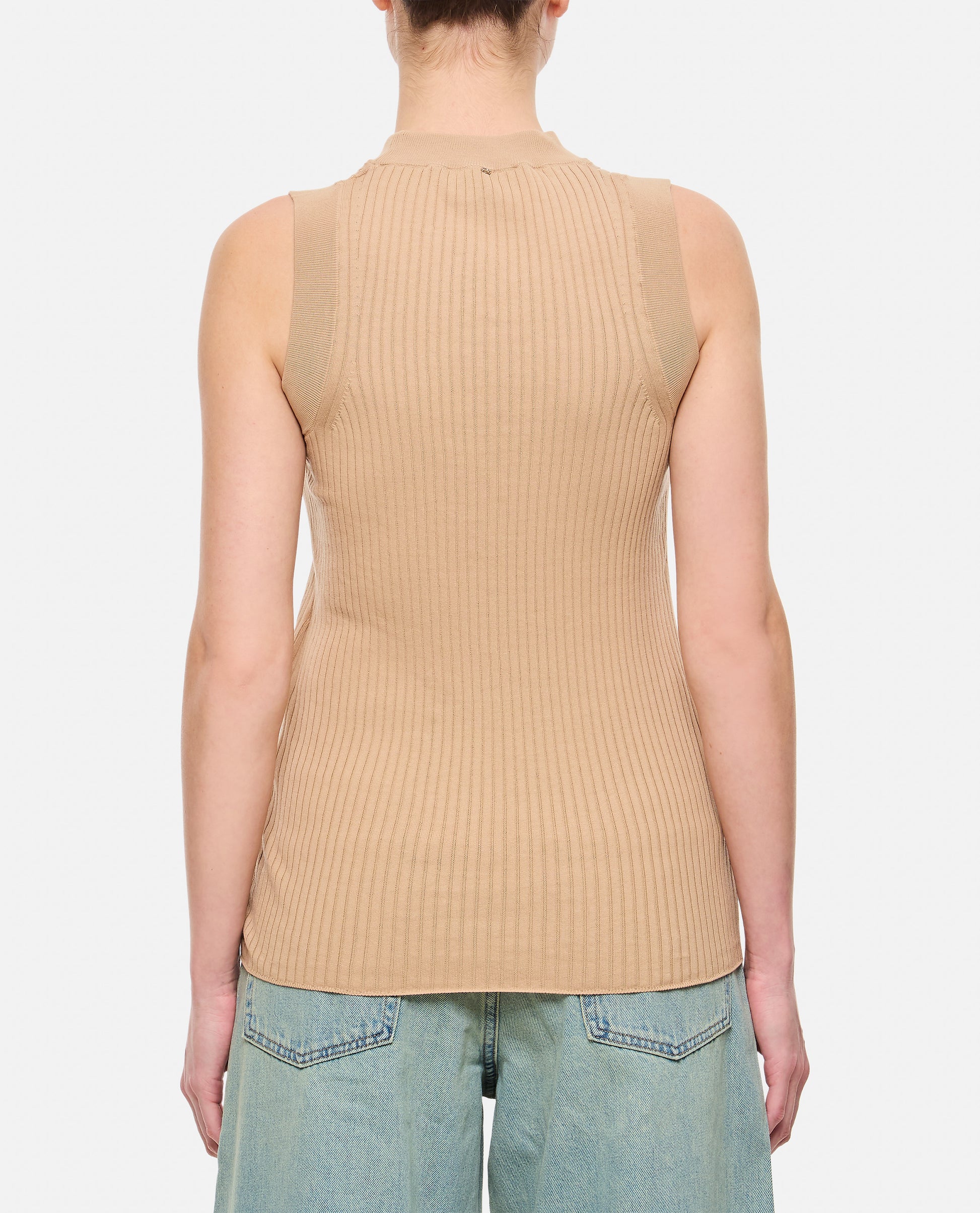 Sportmax Women Tione Cotton Ribbed Tank Top SPORTMAX