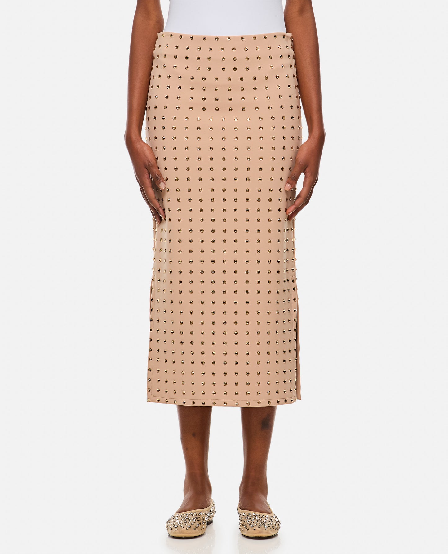 Sportmax Women Nome Crystal Lycra Midi Skirt SPORTMAX