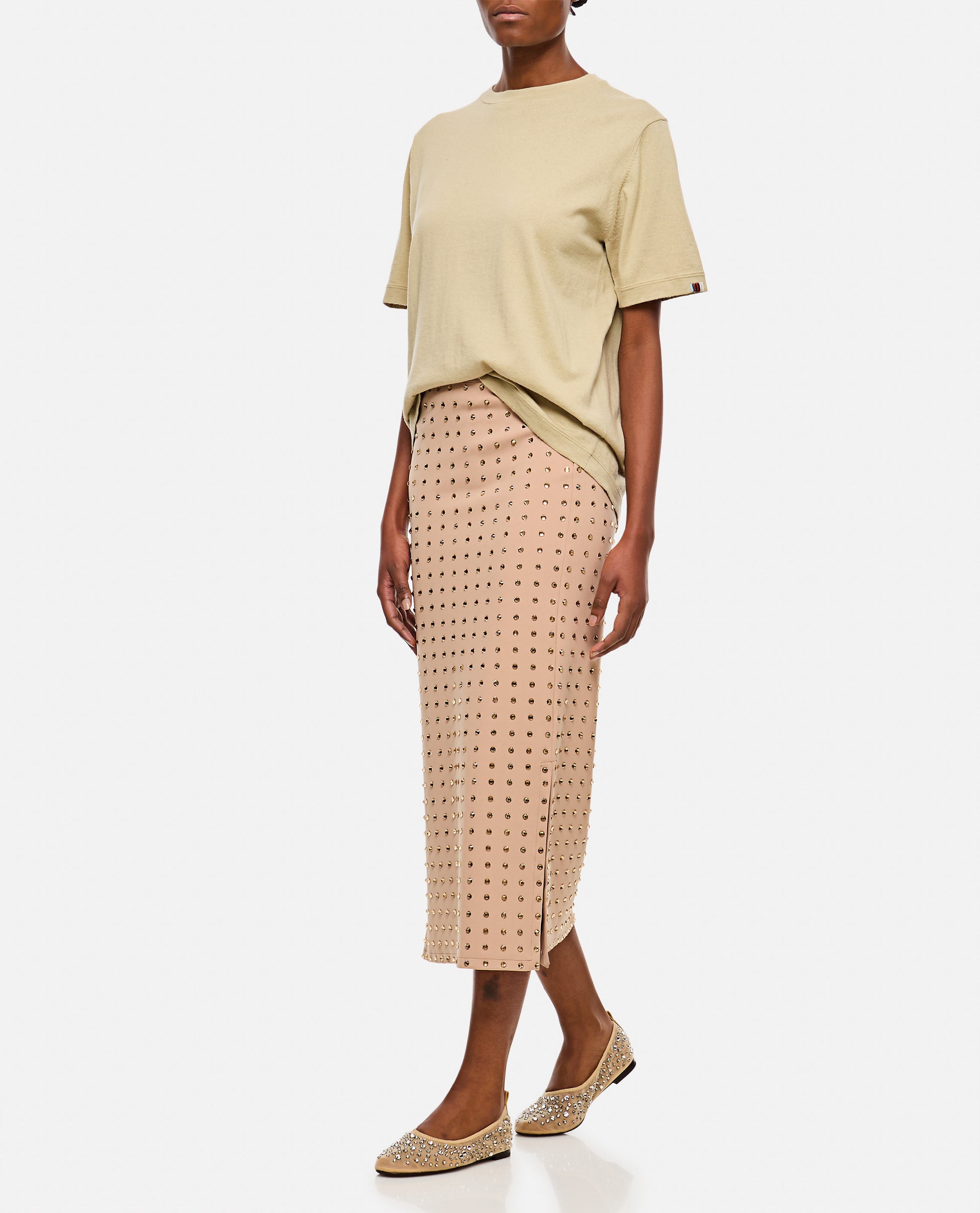 Sportmax Women Nome Crystal Lycra Midi Skirt SPORTMAX