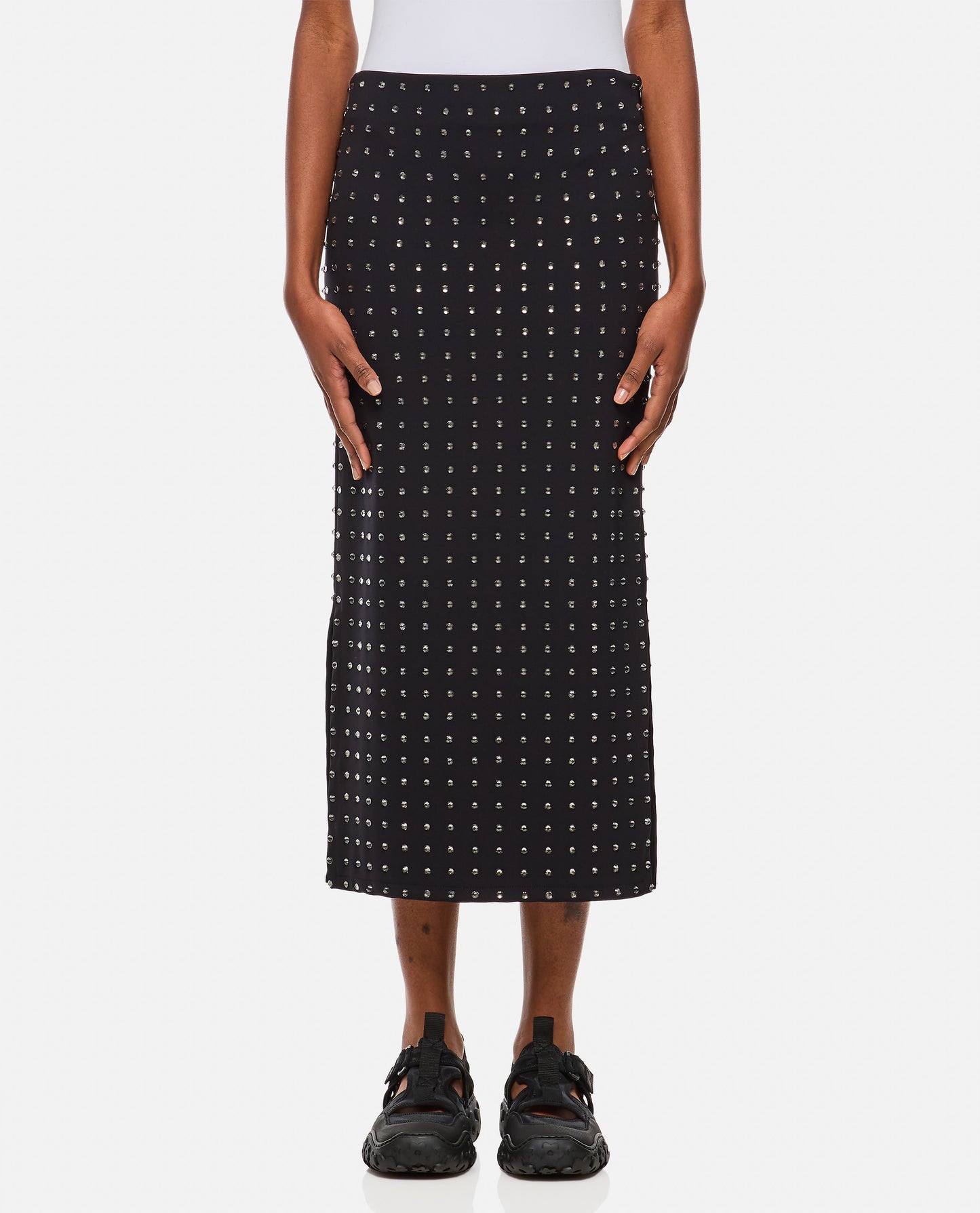 Sportmax Women Nome Crystal Lycra Midi Skirt SPORTMAX