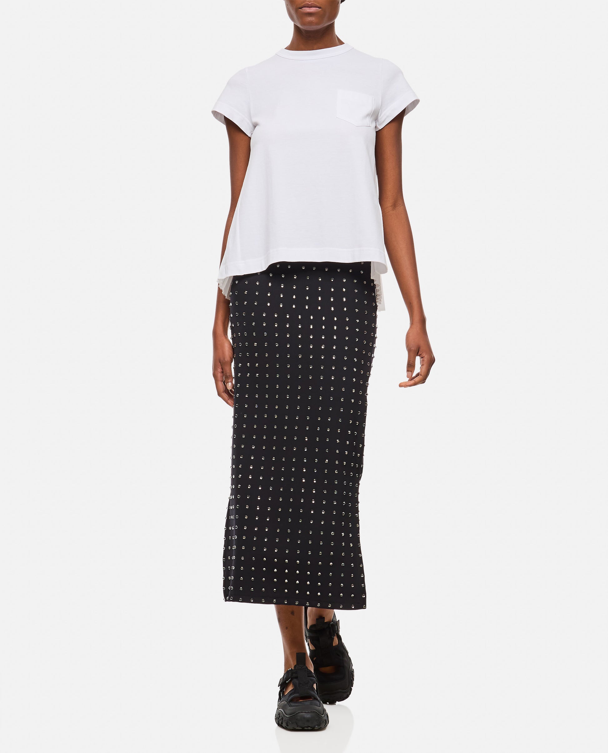 Sportmax Women Nome Crystal Lycra Midi Skirt SPORTMAX