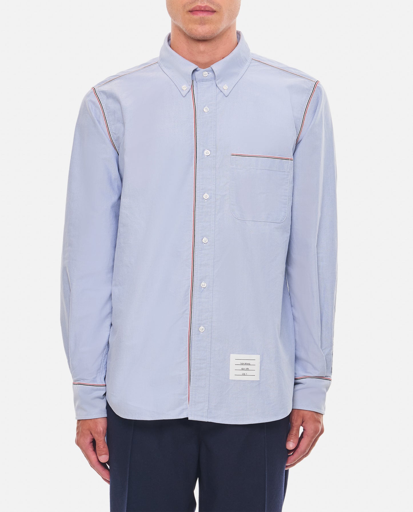 Thom Browne Men Light Blue Cotton Oxford Shirt THOM BROWNE