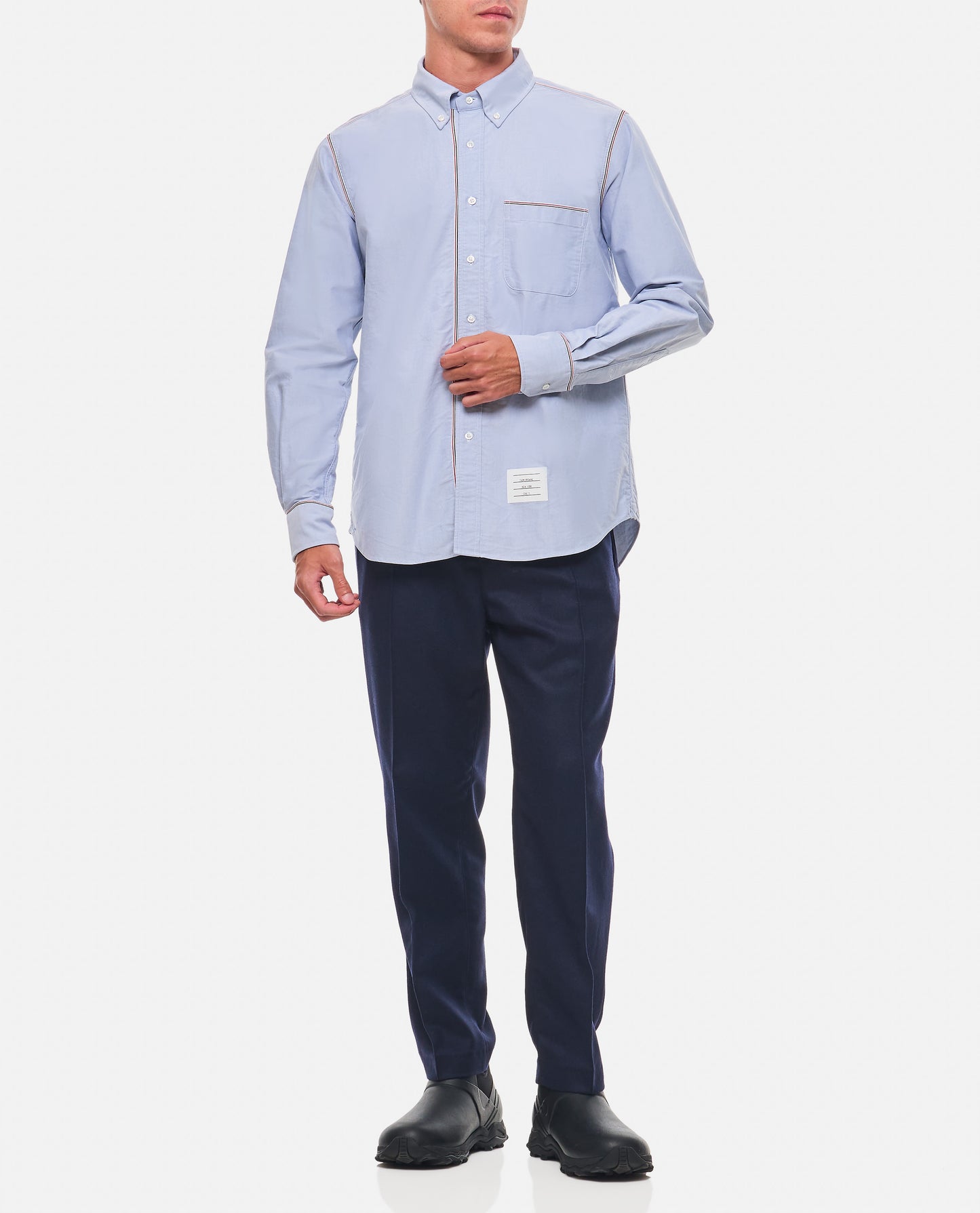 Thom Browne Men Light Blue Cotton Oxford Shirt THOM BROWNE