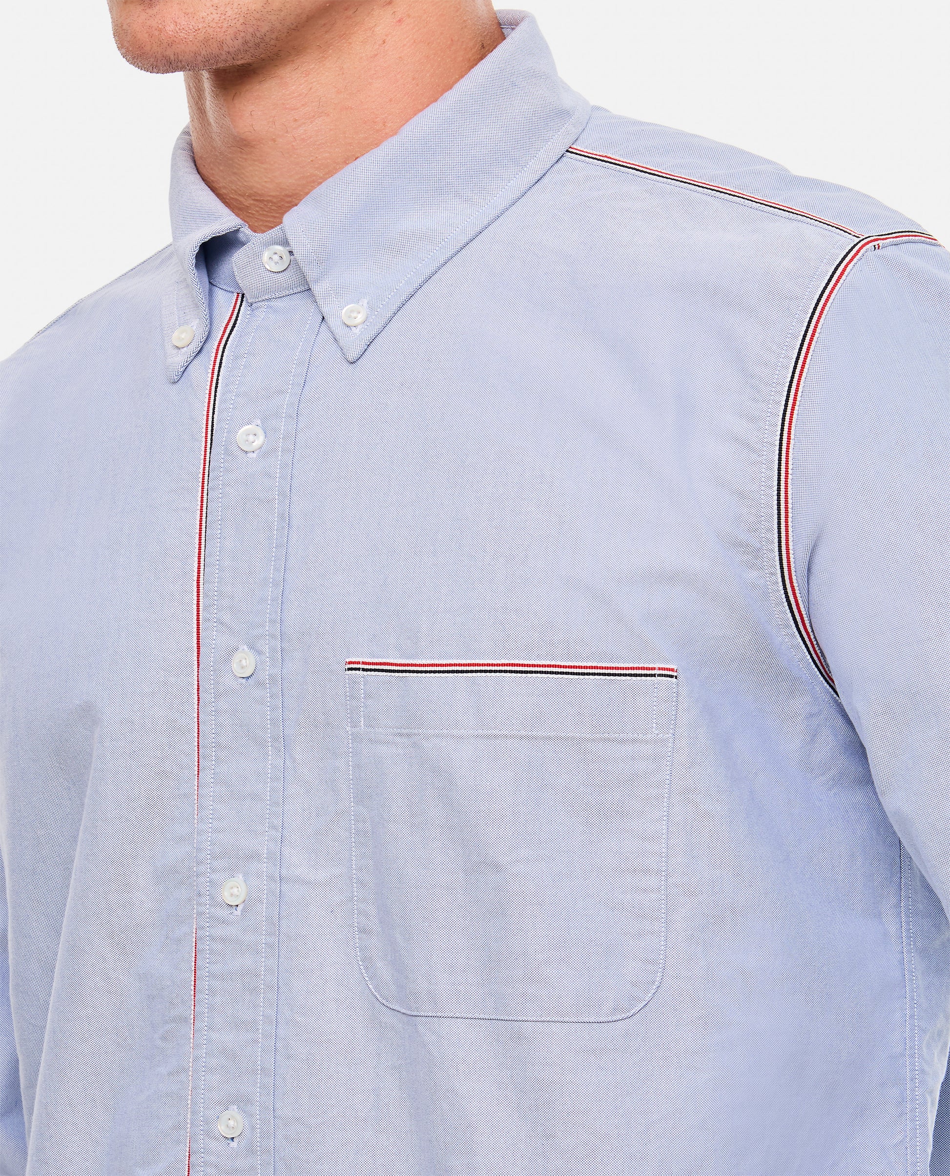 Thom Browne Men Light Blue Cotton Oxford Shirt THOM BROWNE