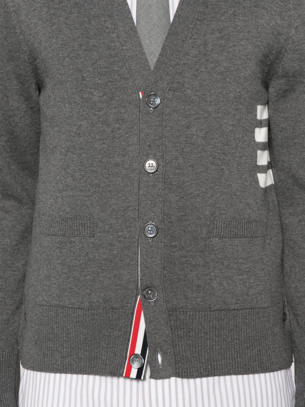 Thom Browne Men 4Bar Cotton Cardigan THOM BROWNE