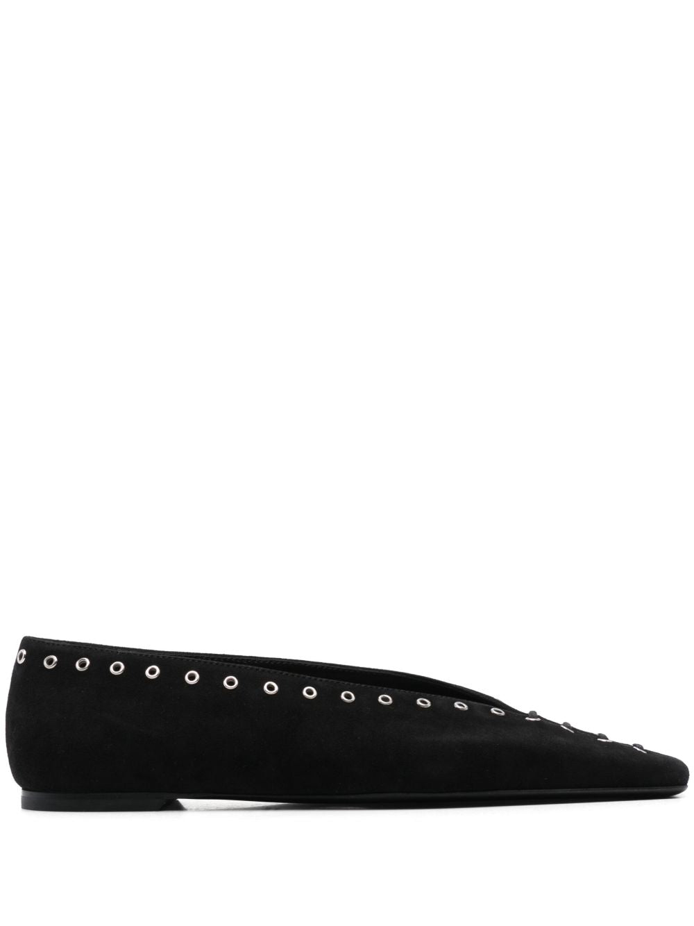Toteme Women Suede Leather Lace-Up Ballets TOTEME